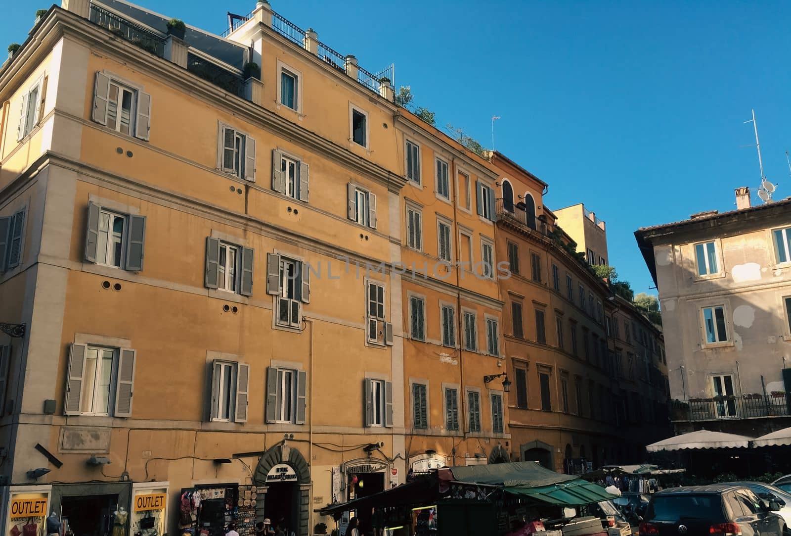 Buildings in the city streets of rome italy. High quality photo