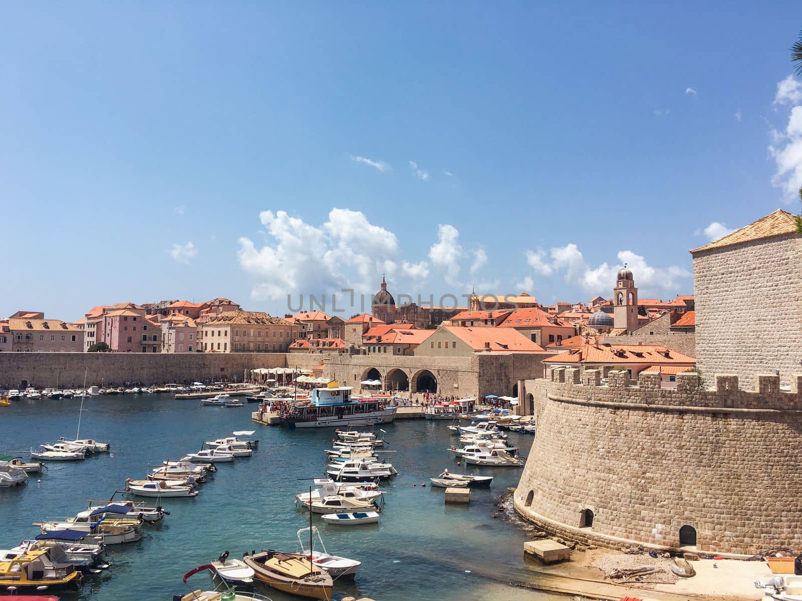 Views over the city of Dubrovnik Croatia in a european summer in game of thrones territory. High quality photo
