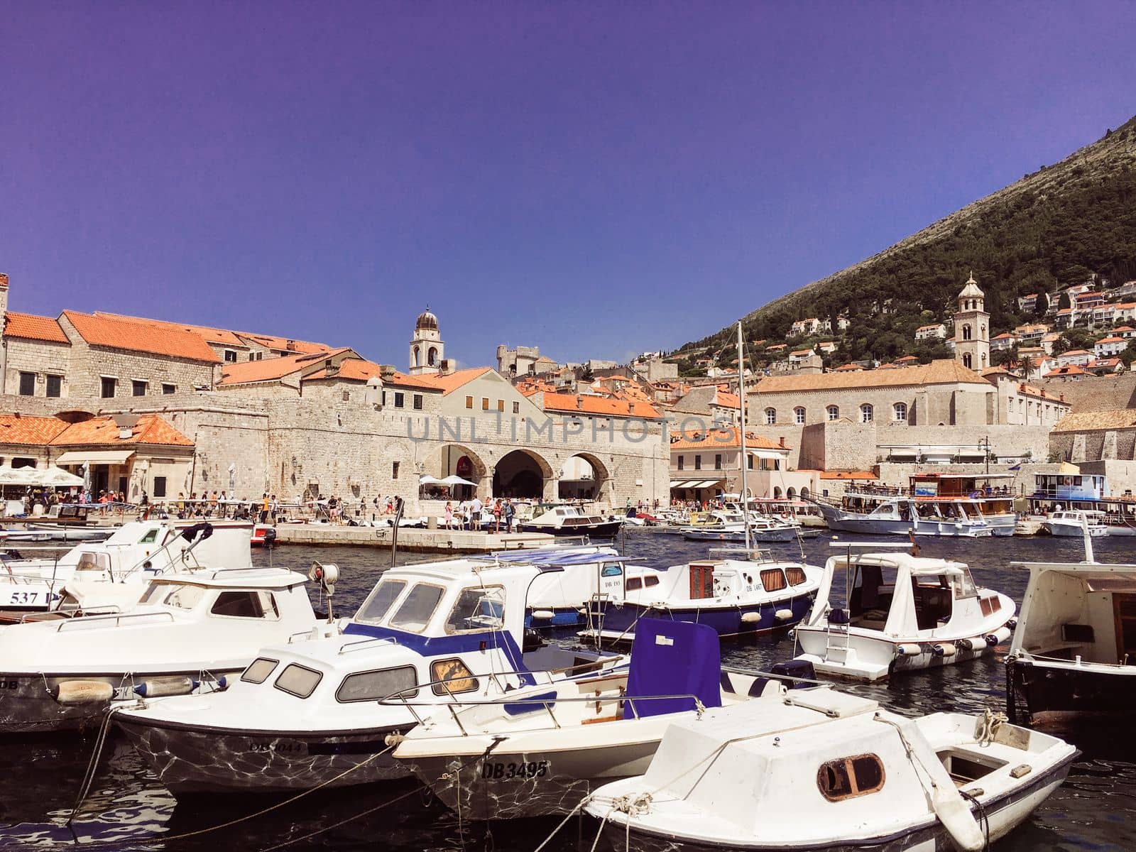 Views over the city of Dubrovnik Croatia in a european summer in game of thrones territory. High quality photo