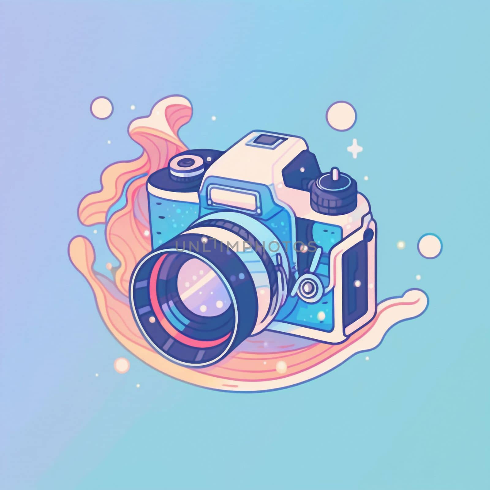 Camera cartoon graphic image colorful illustration by NeuroSky
