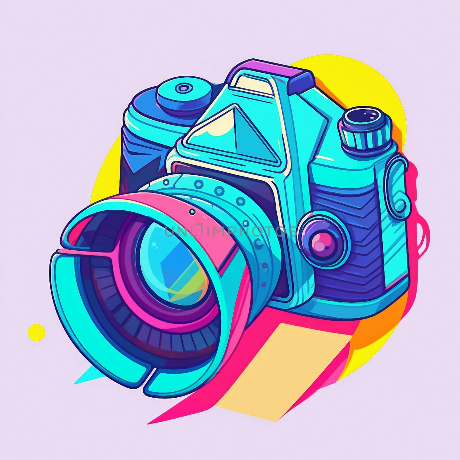 Camera cartoon graphic image colorful illustration. High quality illustration