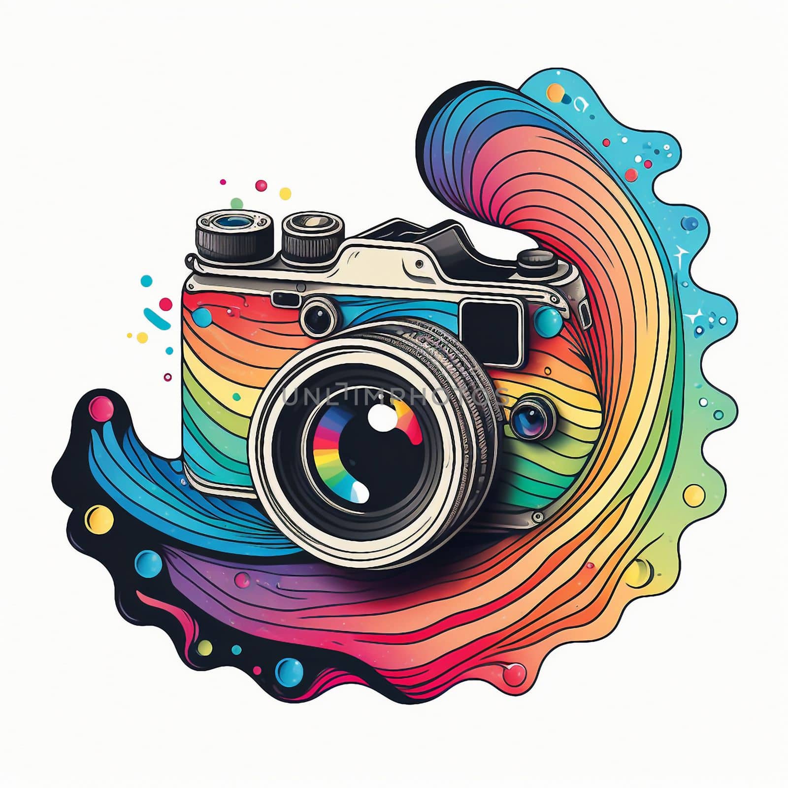 Camera cartoon graphic image colorful illustration. High quality illustration