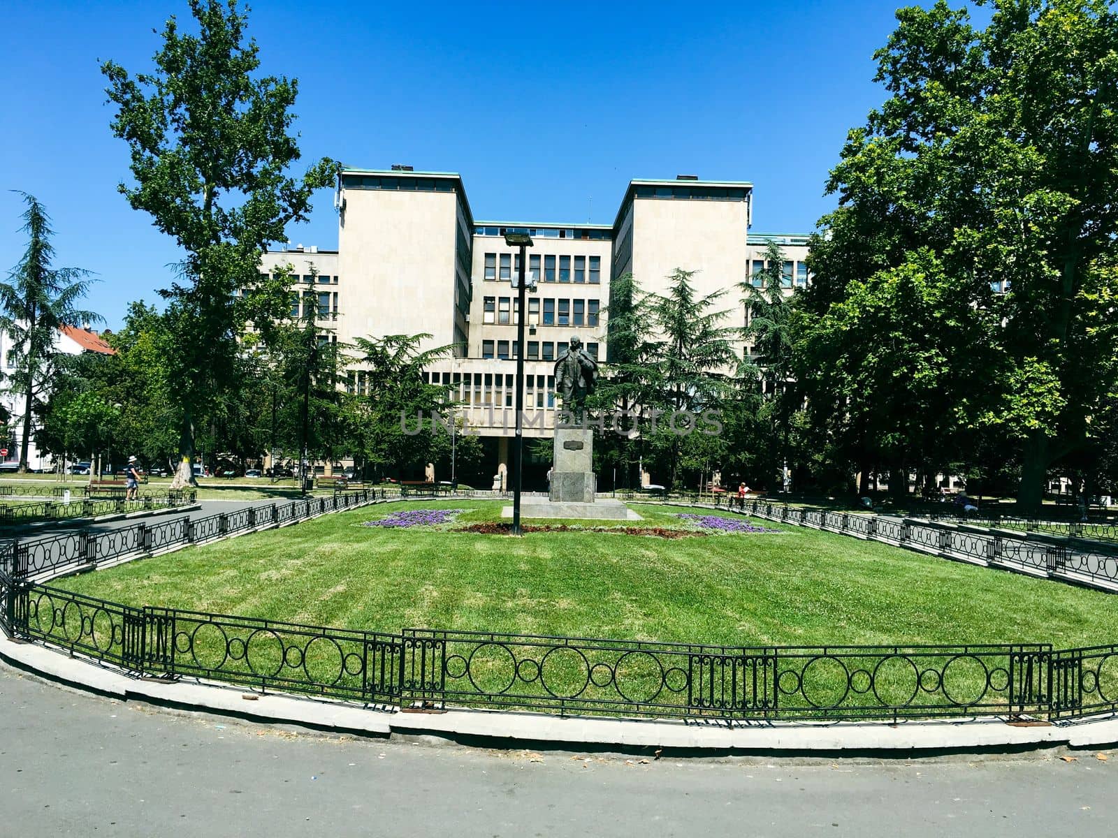 City street view in Belgrade Serbia in the downtown CBD area in summer time. . High quality photo