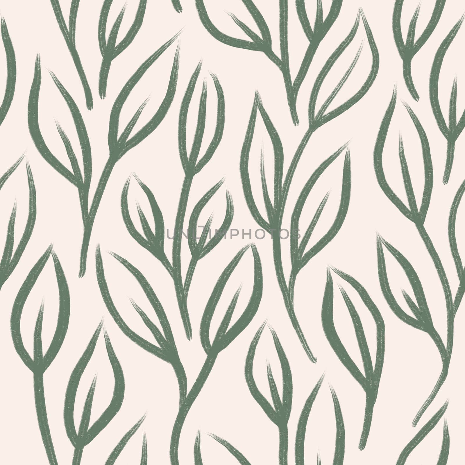 Hand drawn seamless pattern with muted pastel flowers, neutral beige sage green floral design. Boho bohemian trendy loose nature blossom bloom leaves, victorian retro garden print, retro romantic fabric for spring summer foliage
