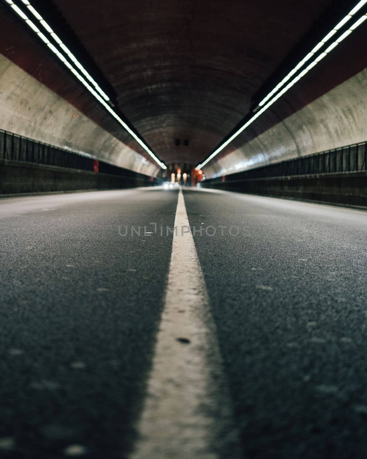 low angle view highway road tunnel.