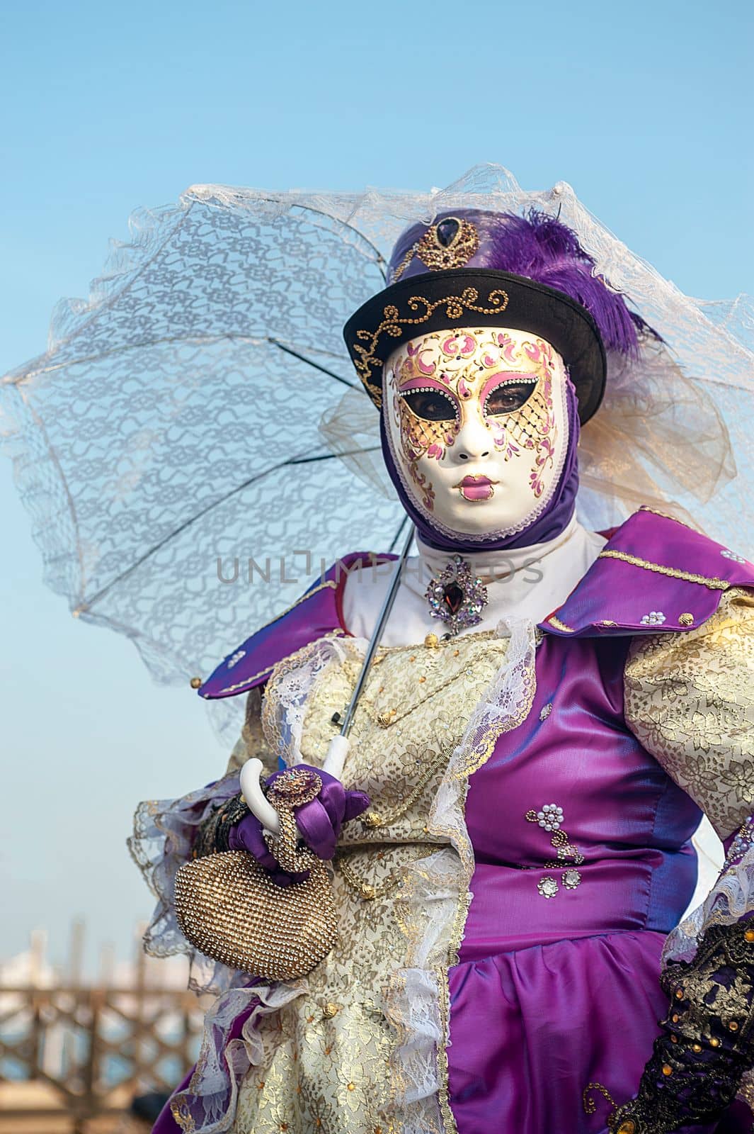 VENICE, ITALY - Febrary 21 2019: The masks of the Venice carnival 2019