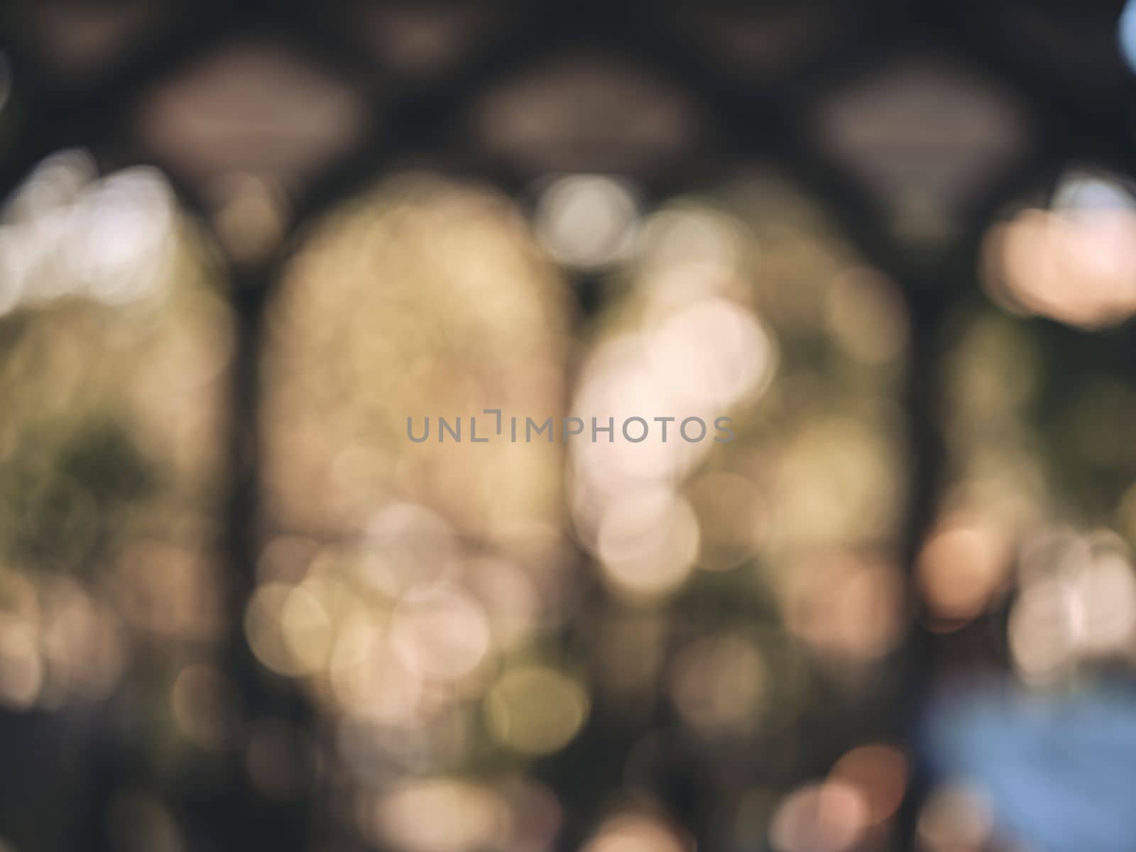 Vintage staircase and high arch window in classic architecture style. bokeh background . copy space for text 