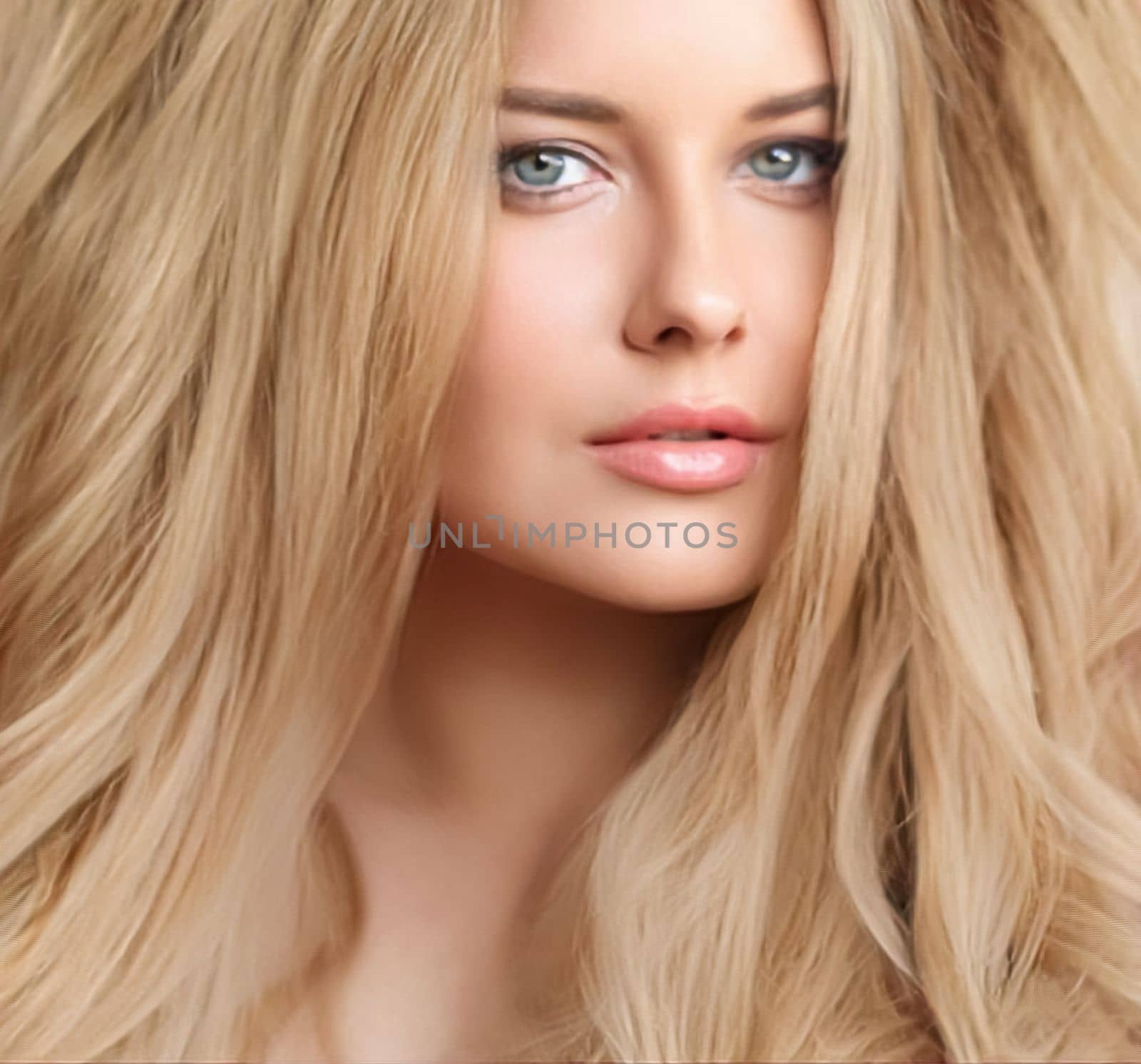 Hairstyle, beauty and hair care, beautiful blonde woman with long blond hair, glamour portrait for hair salon and haircare brand