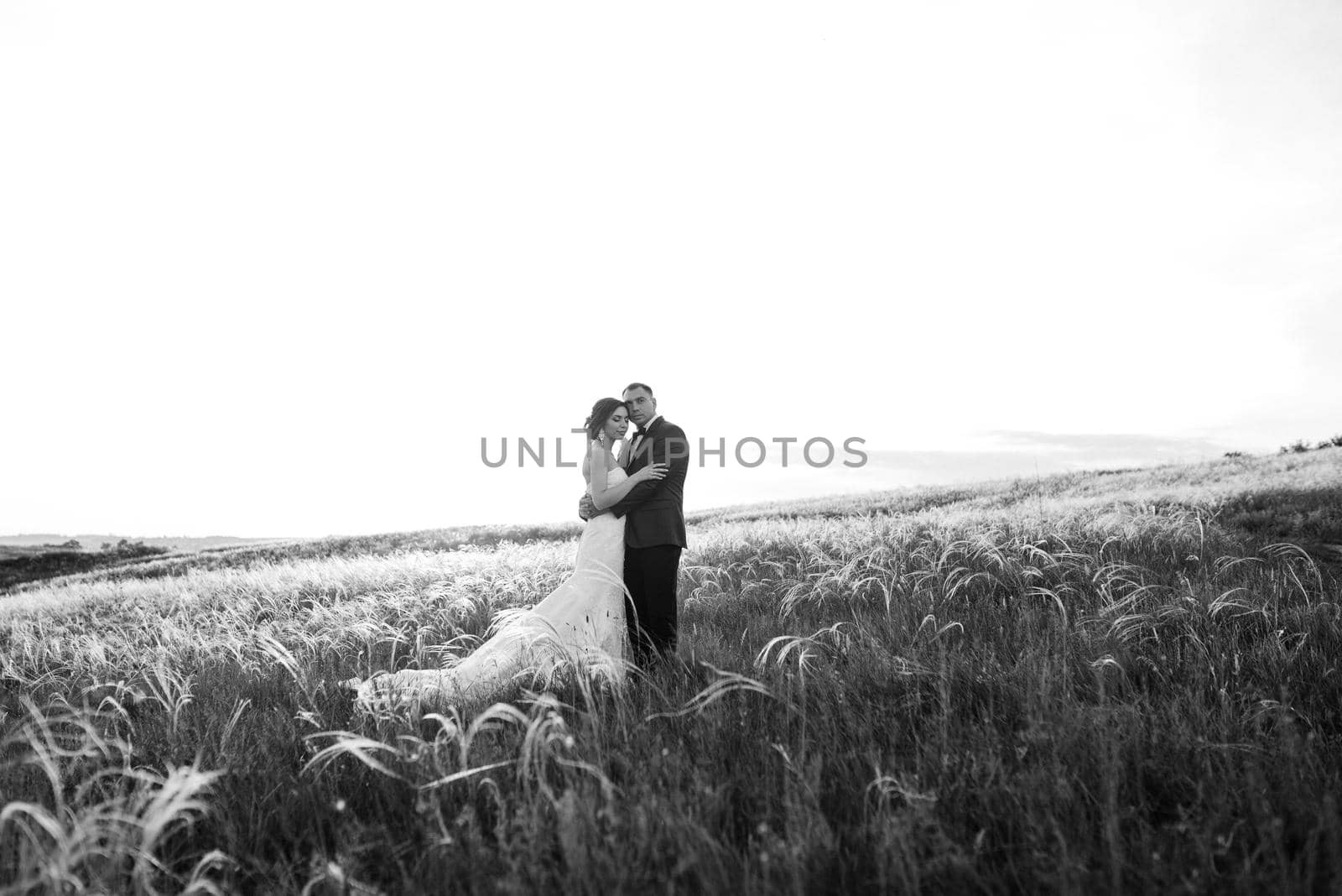 A couple in love a guy and a girl on a walk in the forest belt by Andreua