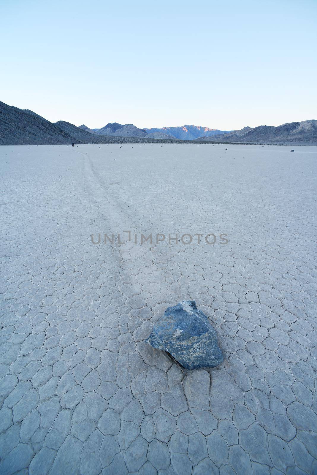 a famous moving rock at racetrack playa in death valley national park