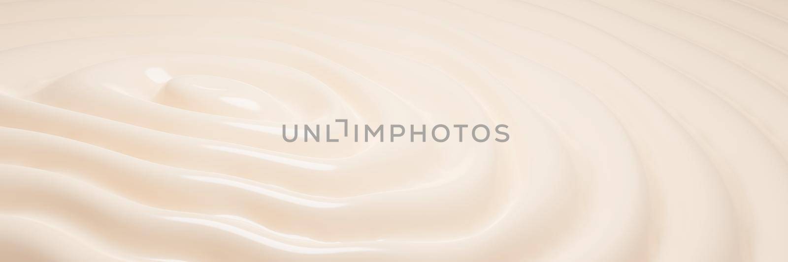 Cosmetic cream wavy background 3D render by Myimagine