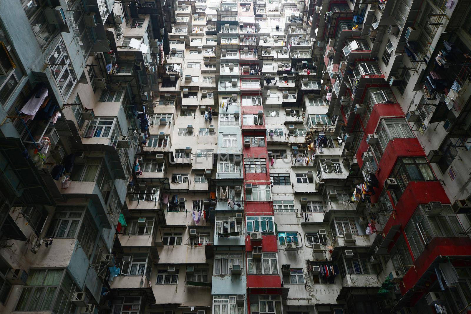 tall and dense apartment tower in Hong Kong