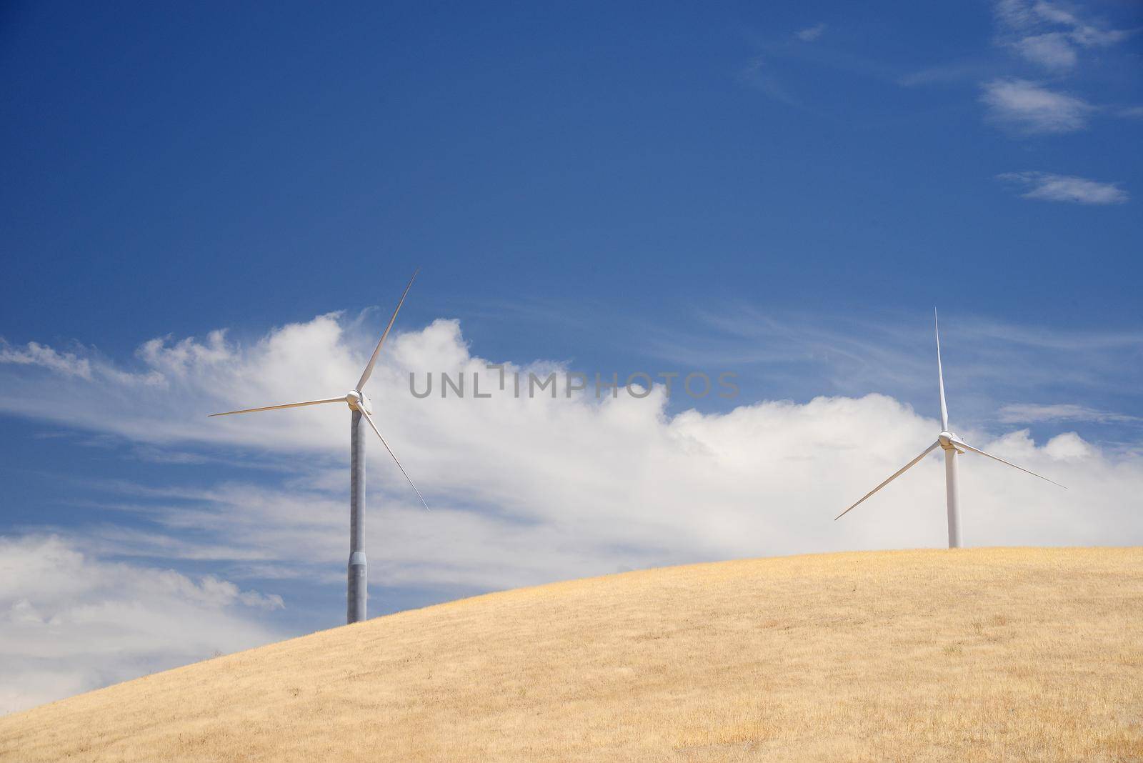 wind power generator on hills