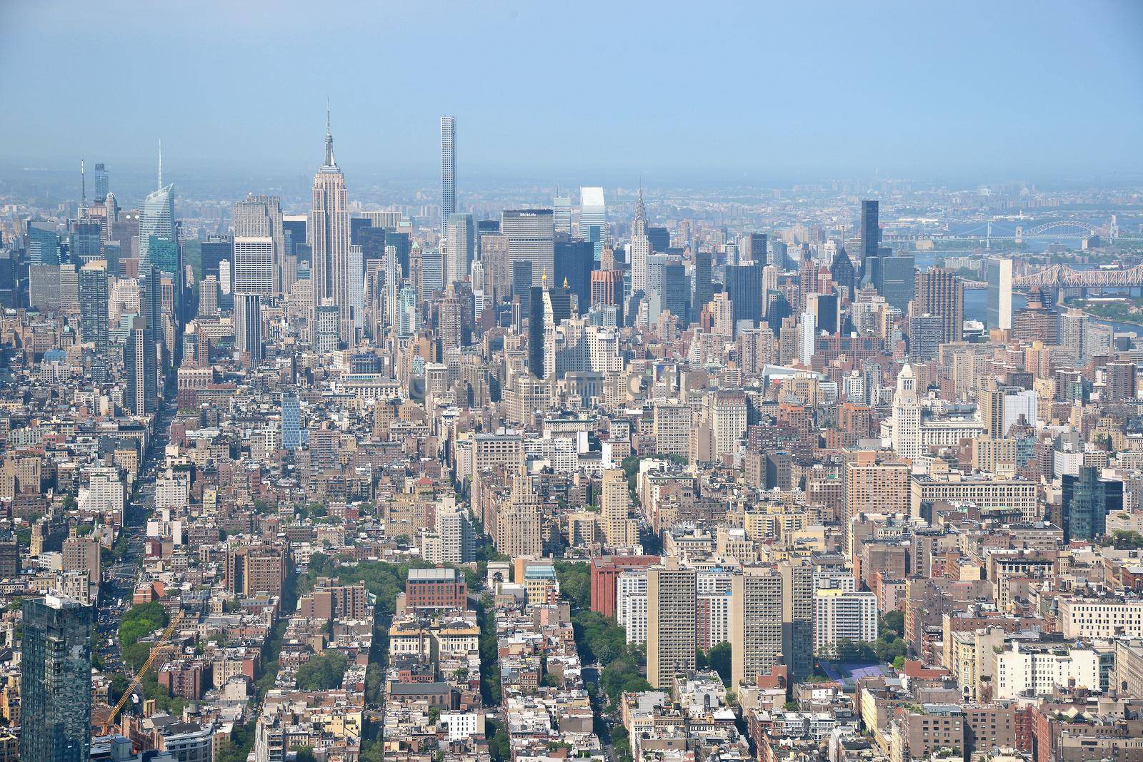 a view of new york downtown as seen from one world trade center observatory deck