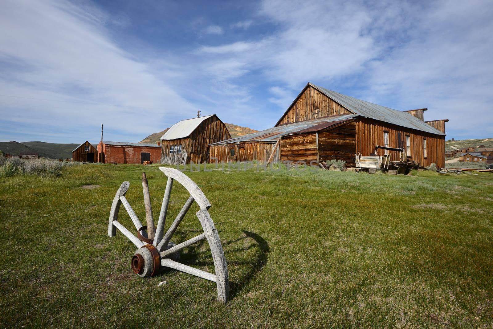 Bodie is a historic state park of a ghost town from a gold rush era in Sierra Nevada