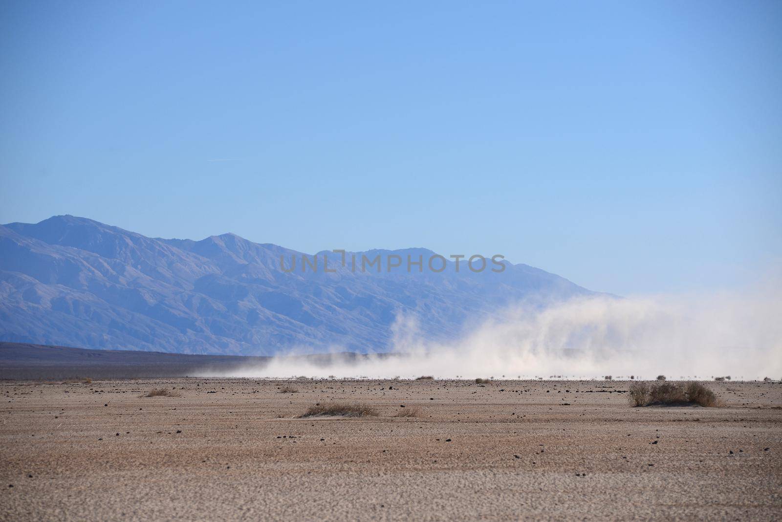 dust in sand storm at death valley national park