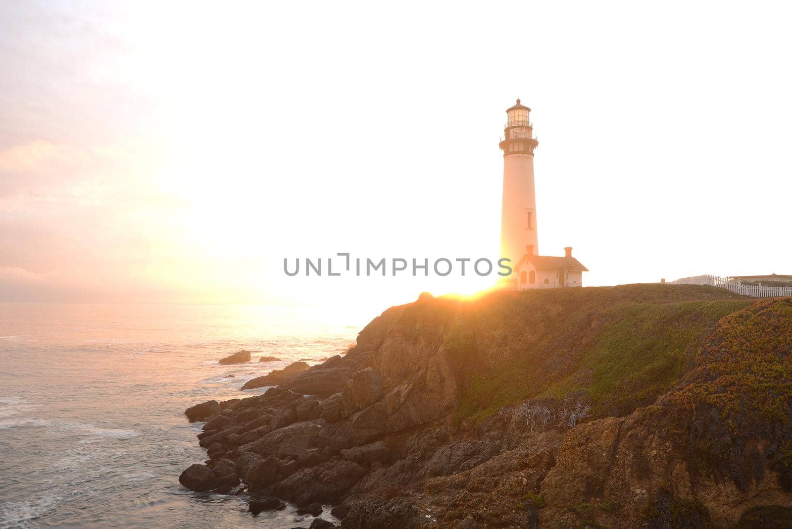 Pigeon Point Lighthouse at sunset