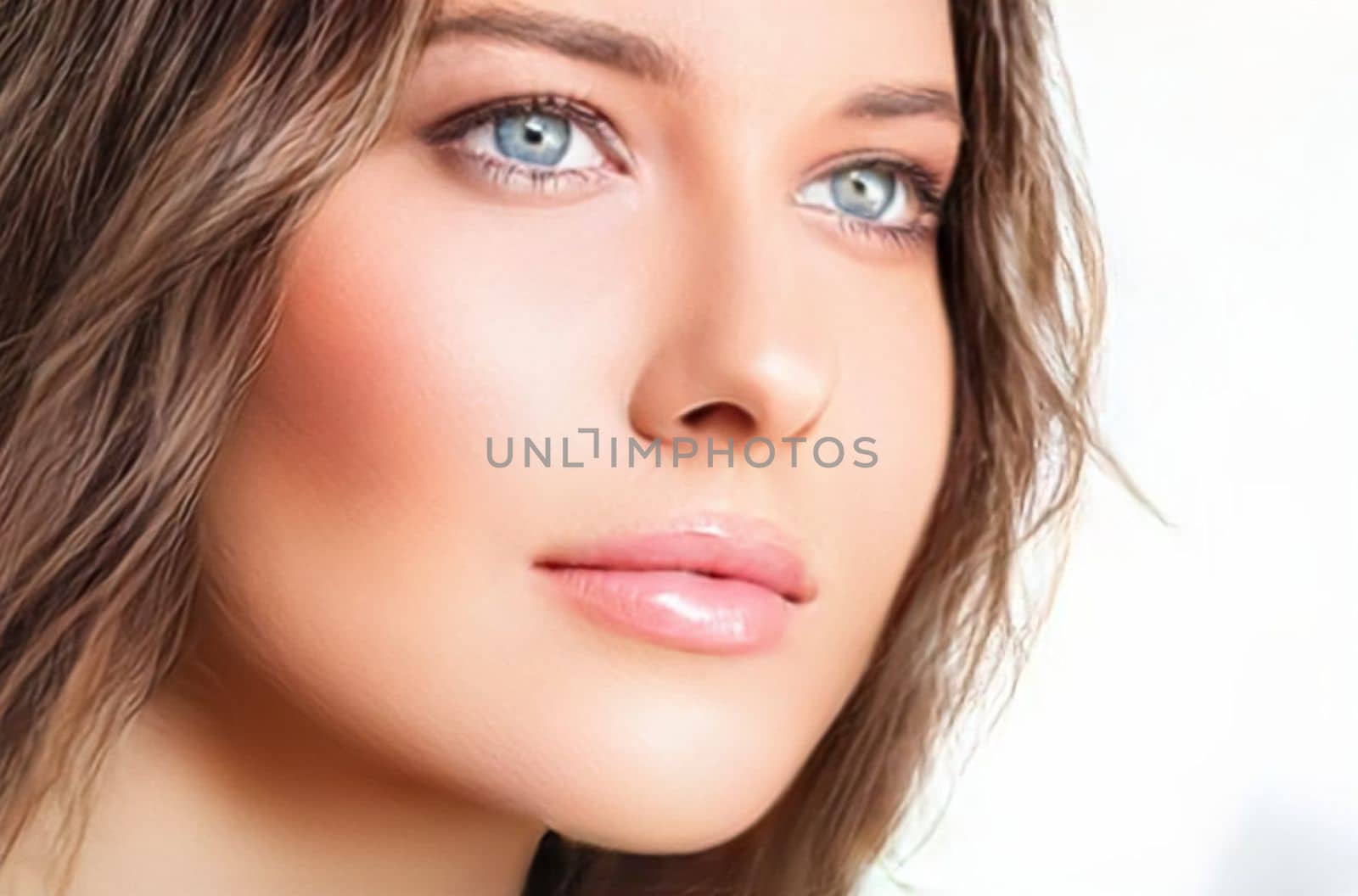 Beauty, skincare and make-up, portrait of beautiful woman, female model face close-up for skin care and makeup branding