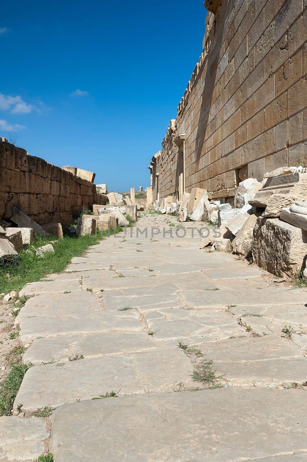 Archaeological site of Leptis Magna, Libya - 10/30/2006:  The Forum of Severe in the ancient Roman city of  Leptis Magna.