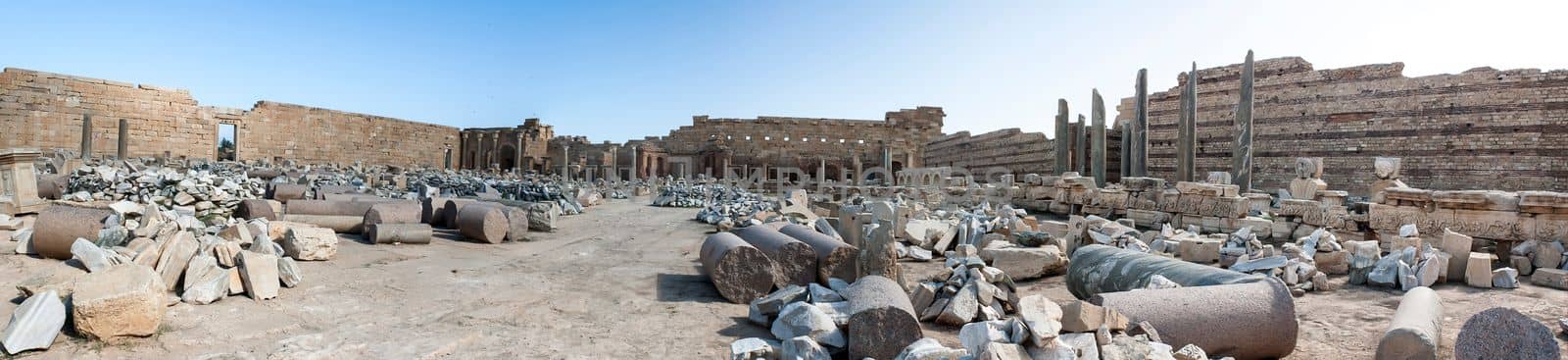 Archaeological site of Leptis Magna, Libya - 10/30/2006:  The Forum of Severe in the ancient Roman city of  Leptis Magna.