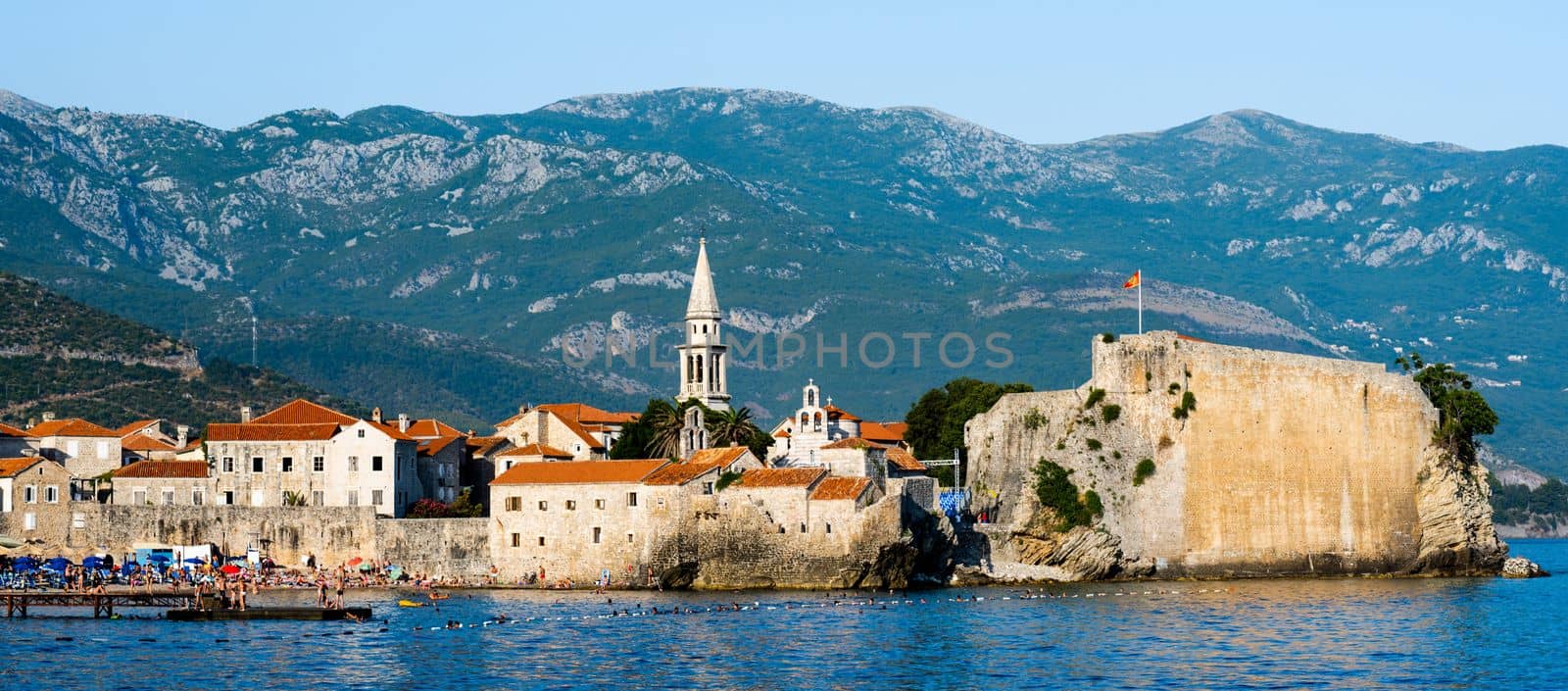 Panoramic view of old town Budva by GekaSkr