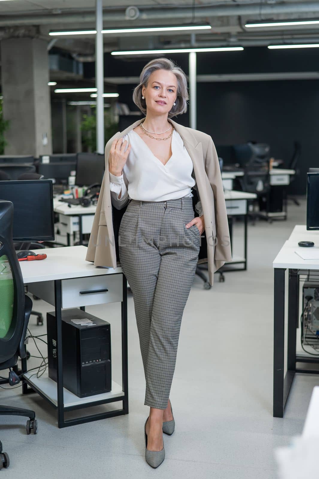 Portrait of an attractive mature caucasian woman in the office
