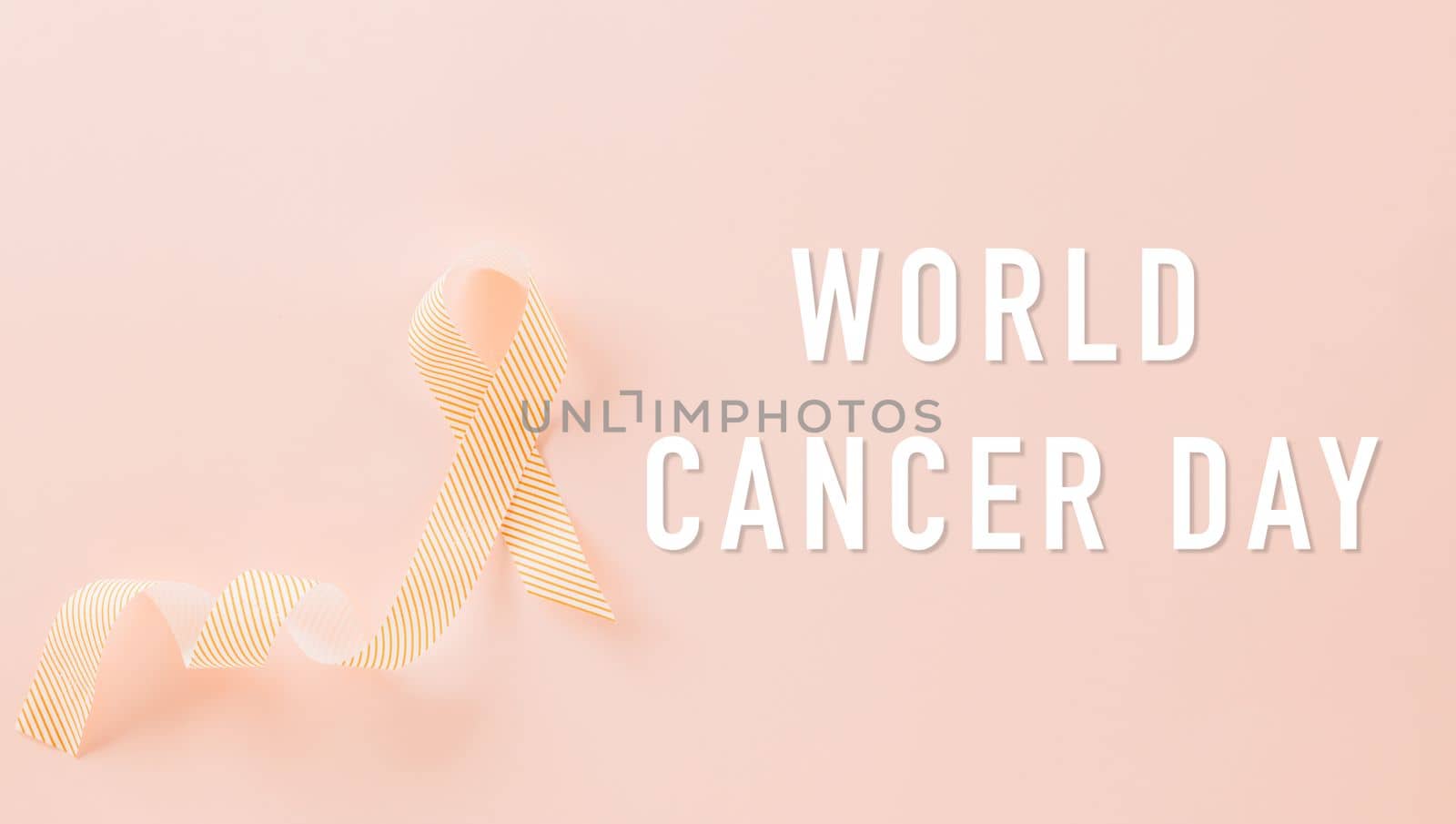 World cancer day concept. ribbons on pink background, cancer awareness, Banner design, healthcare support symbol