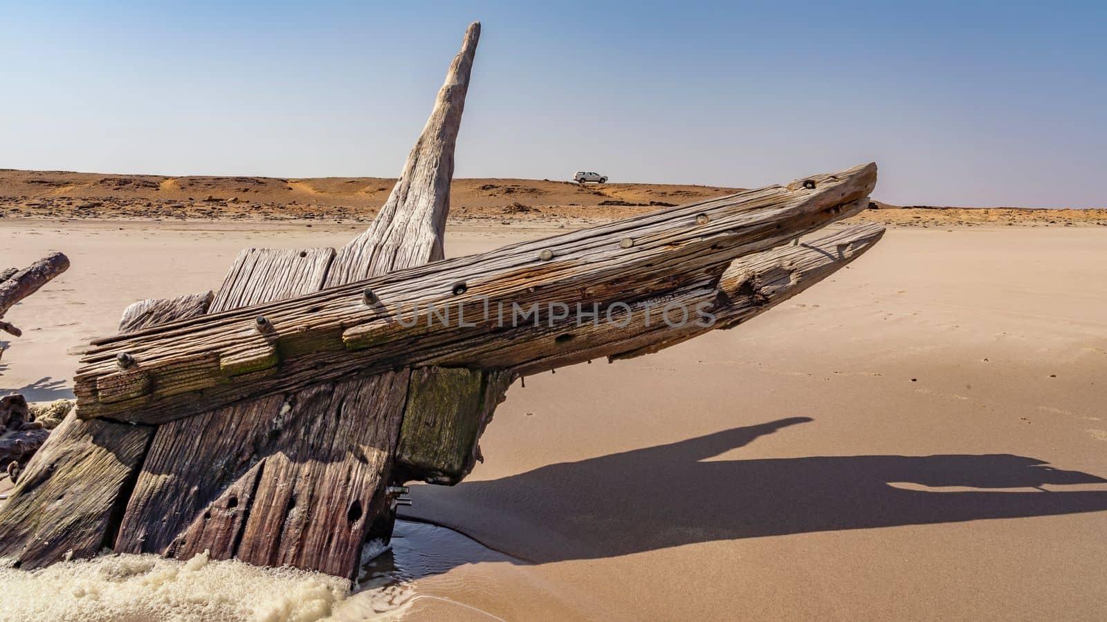 A shipwreck in the Skeleton Coast National Park in Namibia. by maramade