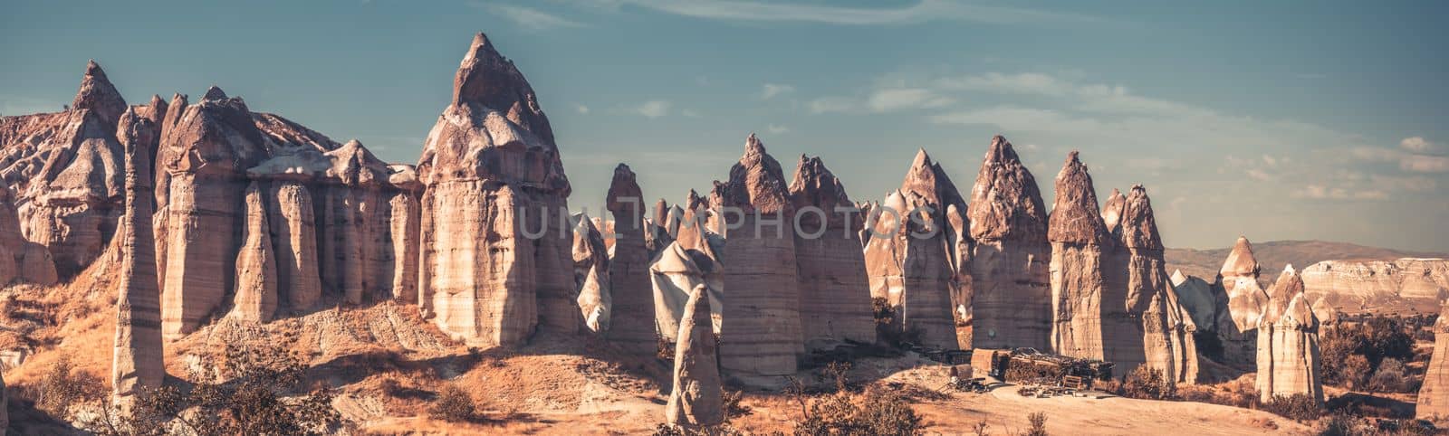 Unusual huge structures of Love valley in Cappadocia, Turkey