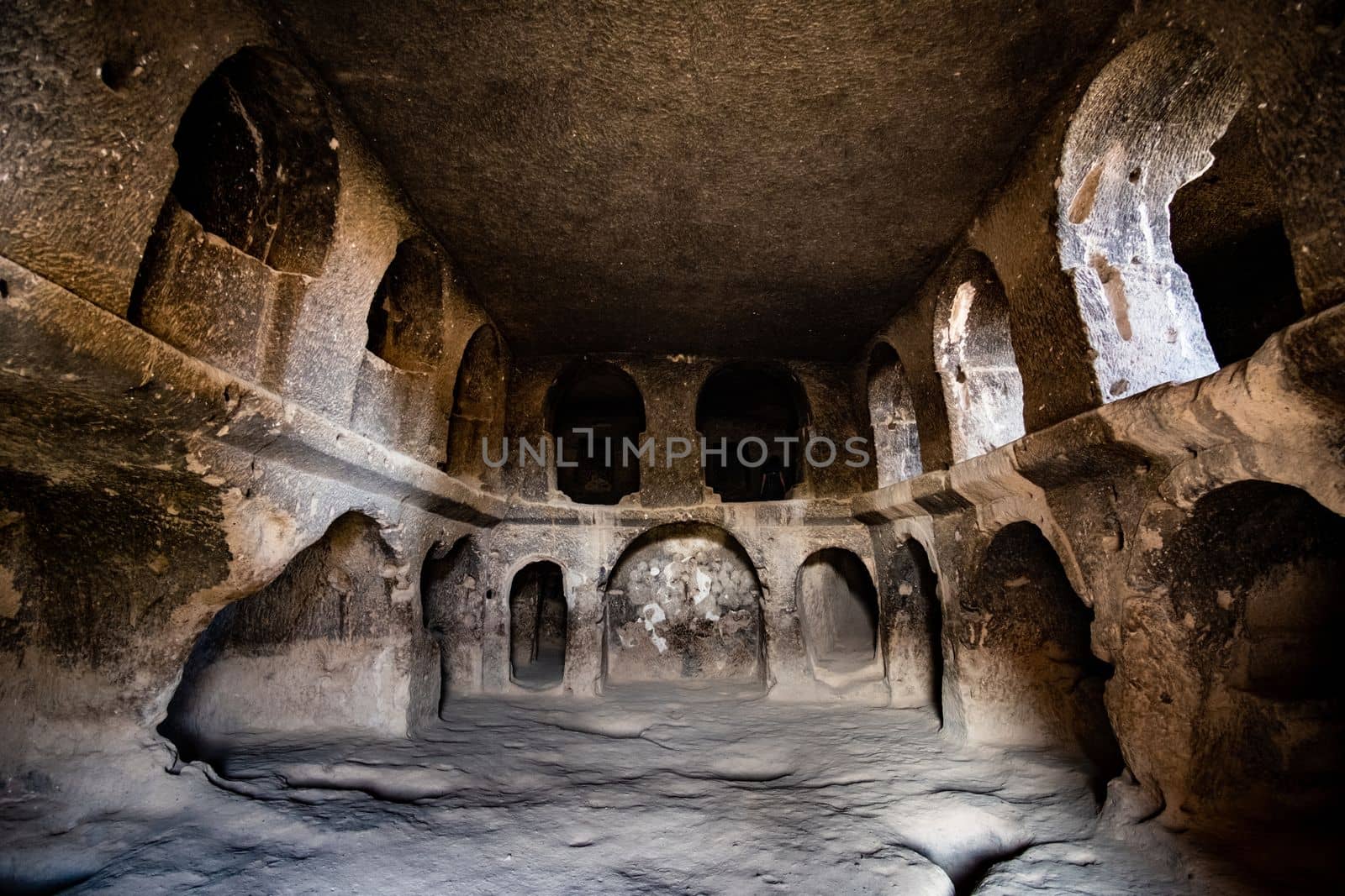 Astonishing Selime Monastery cutted into volcanic tuff in Cappadocia, Turkey