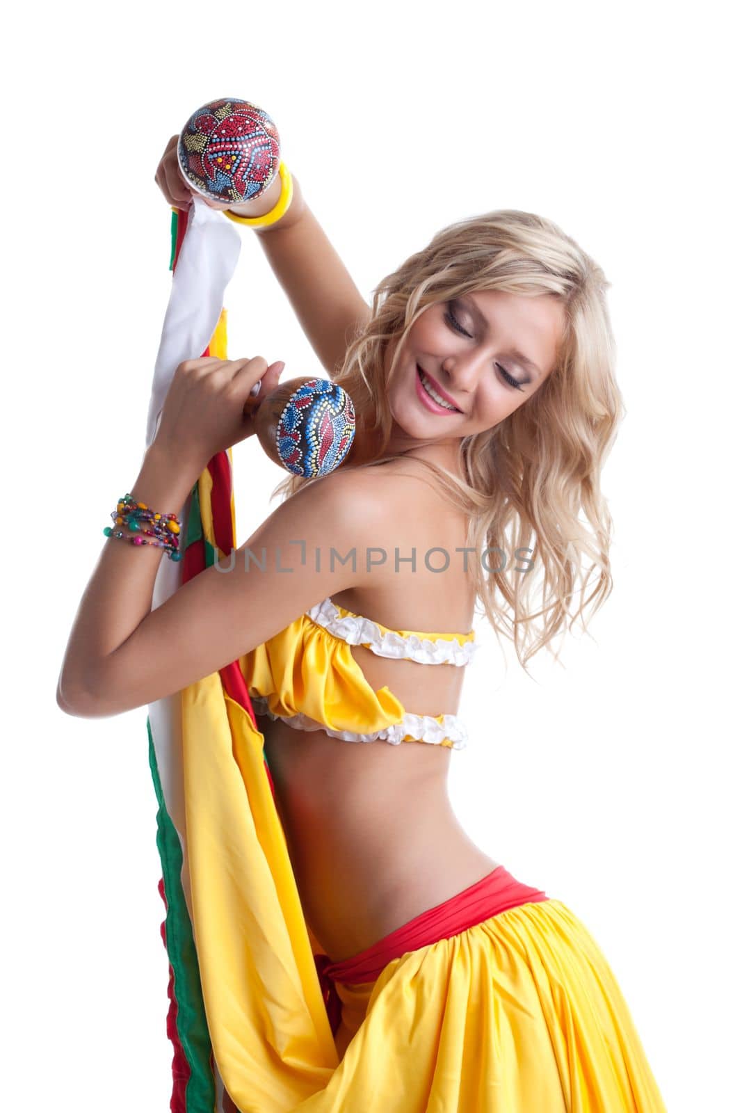 Beautiful young woman performing mexican dance by rivertime