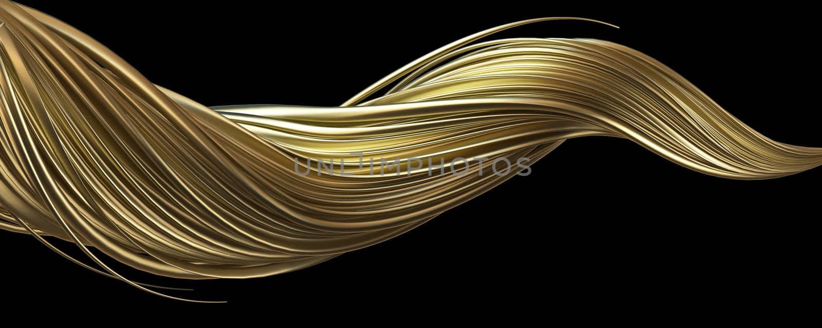 Golden hair abstract background 3D by djmilic