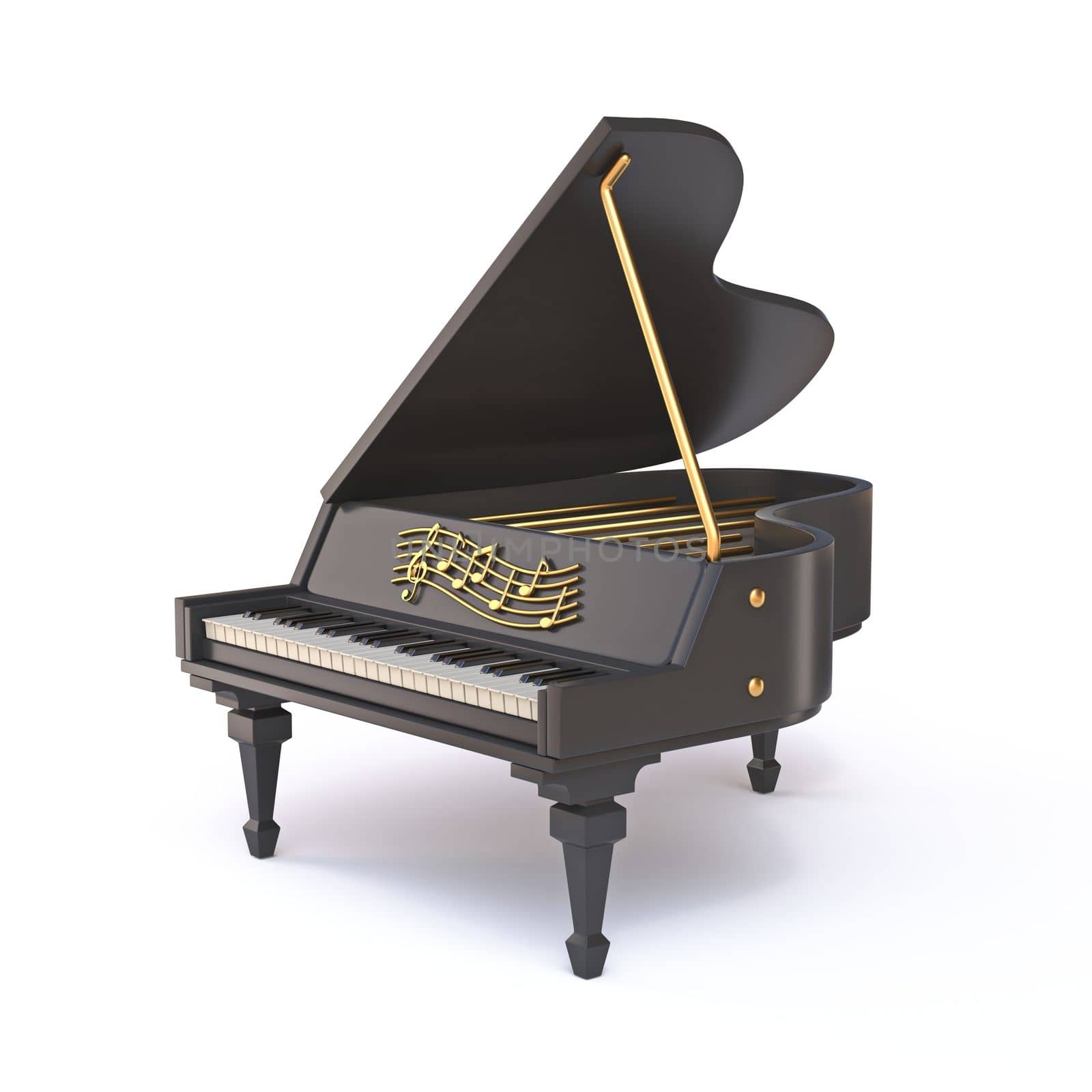 Piano toy 3D rendering illustration isolated on white background