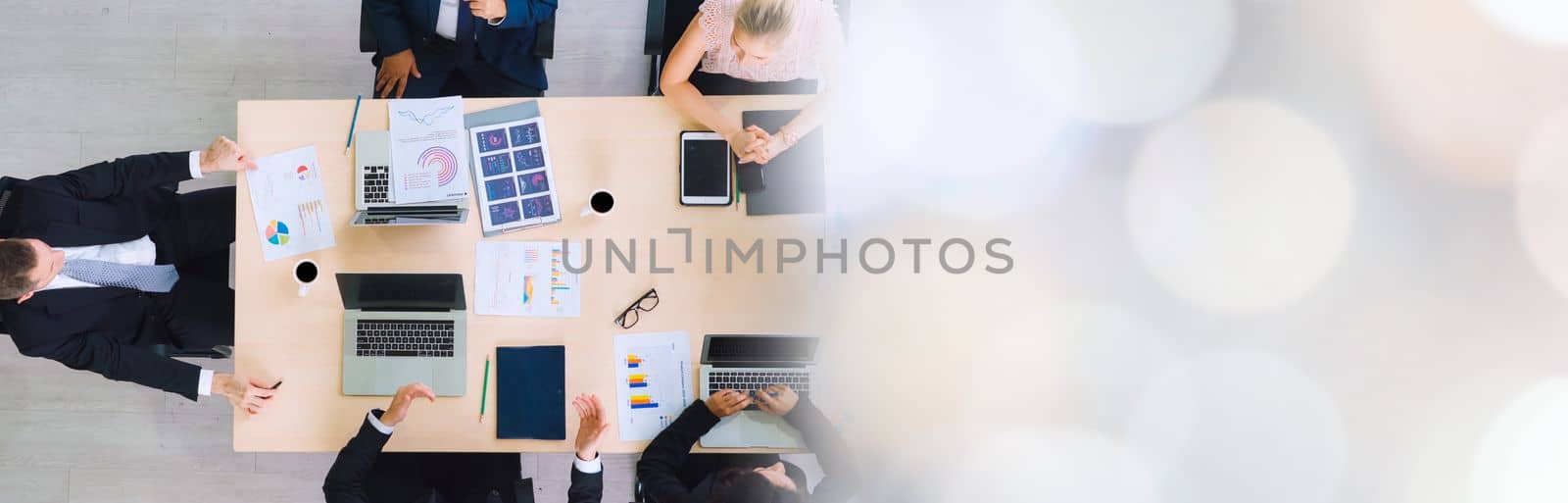 Business people group meeting shot from top widen view by biancoblue