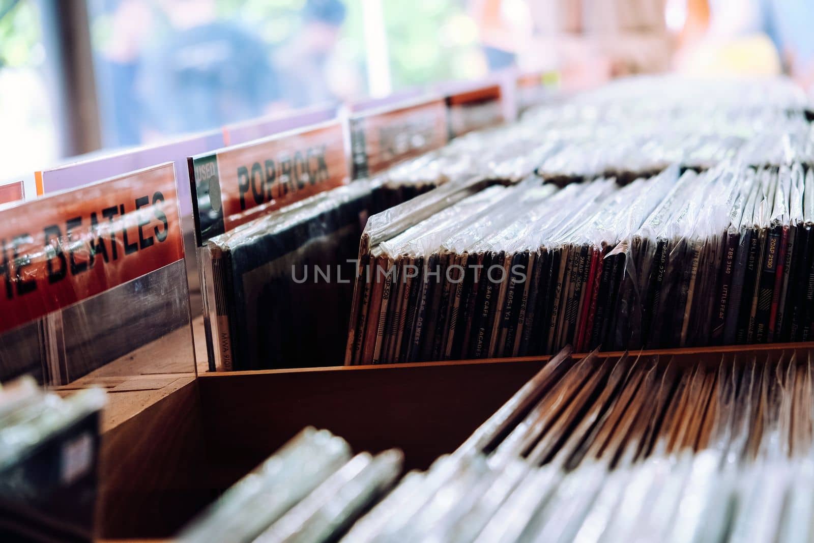 Vinyl records at record store by ponsulak