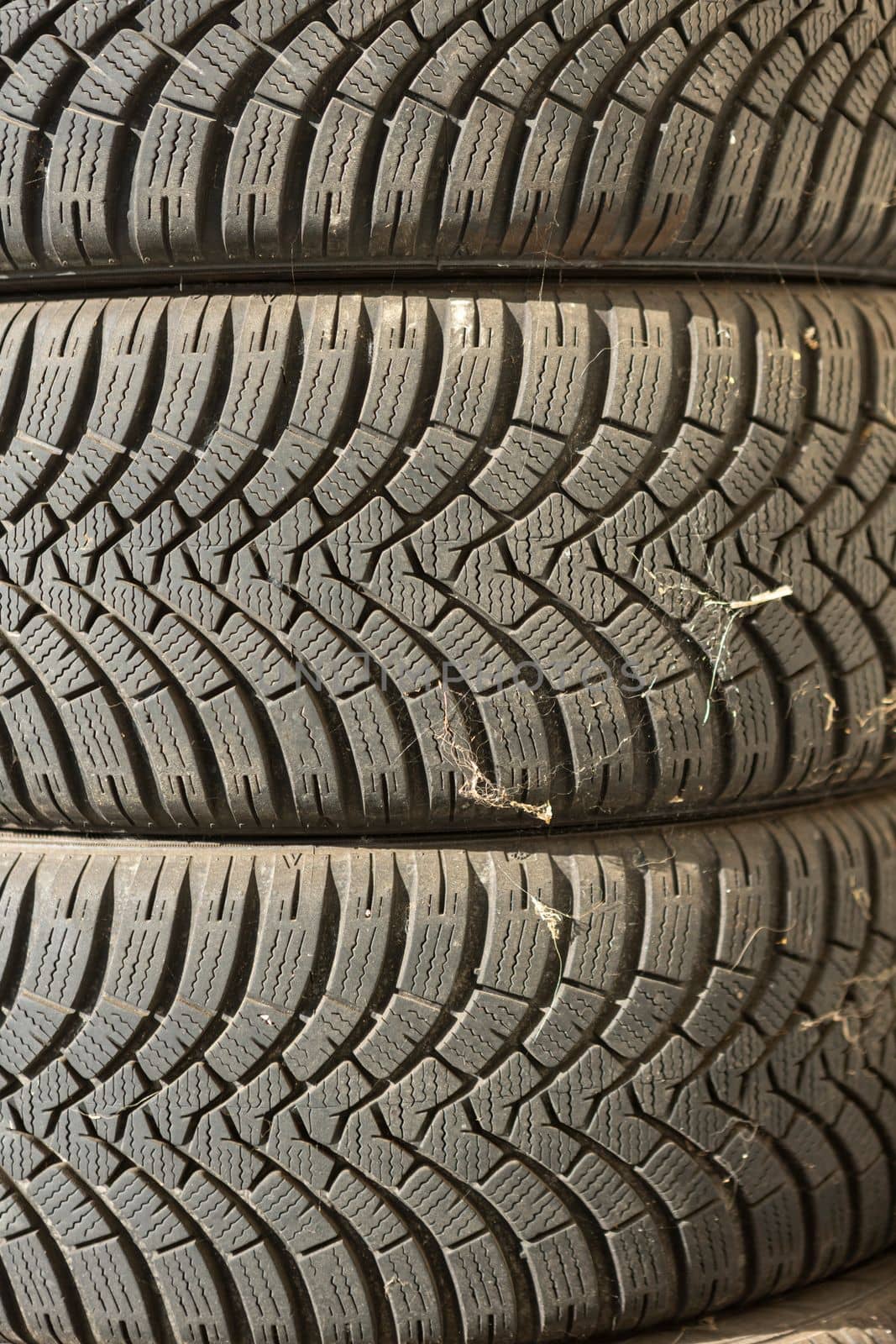 Winter tire tread detail shot