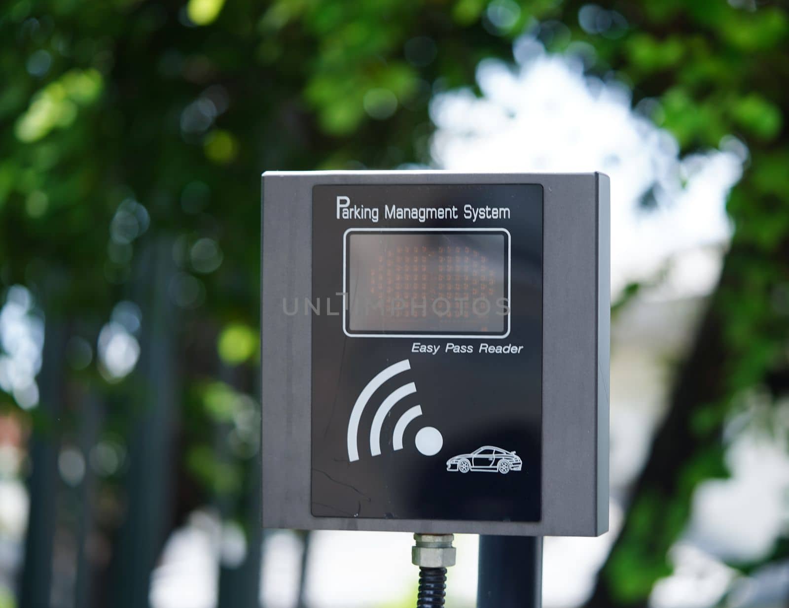 Automatic Barrier, Barrier Gate, Car Park System in front of installed in front of the village, security system concept.