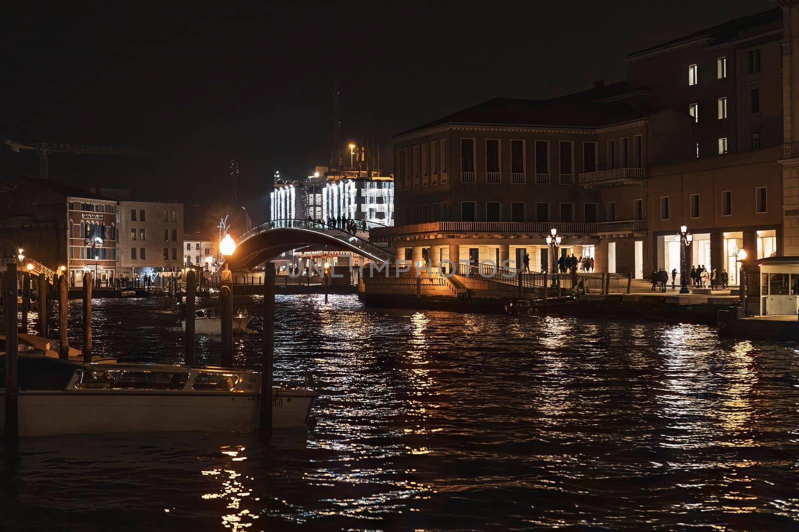 Venice landscape at dusk and night time scene