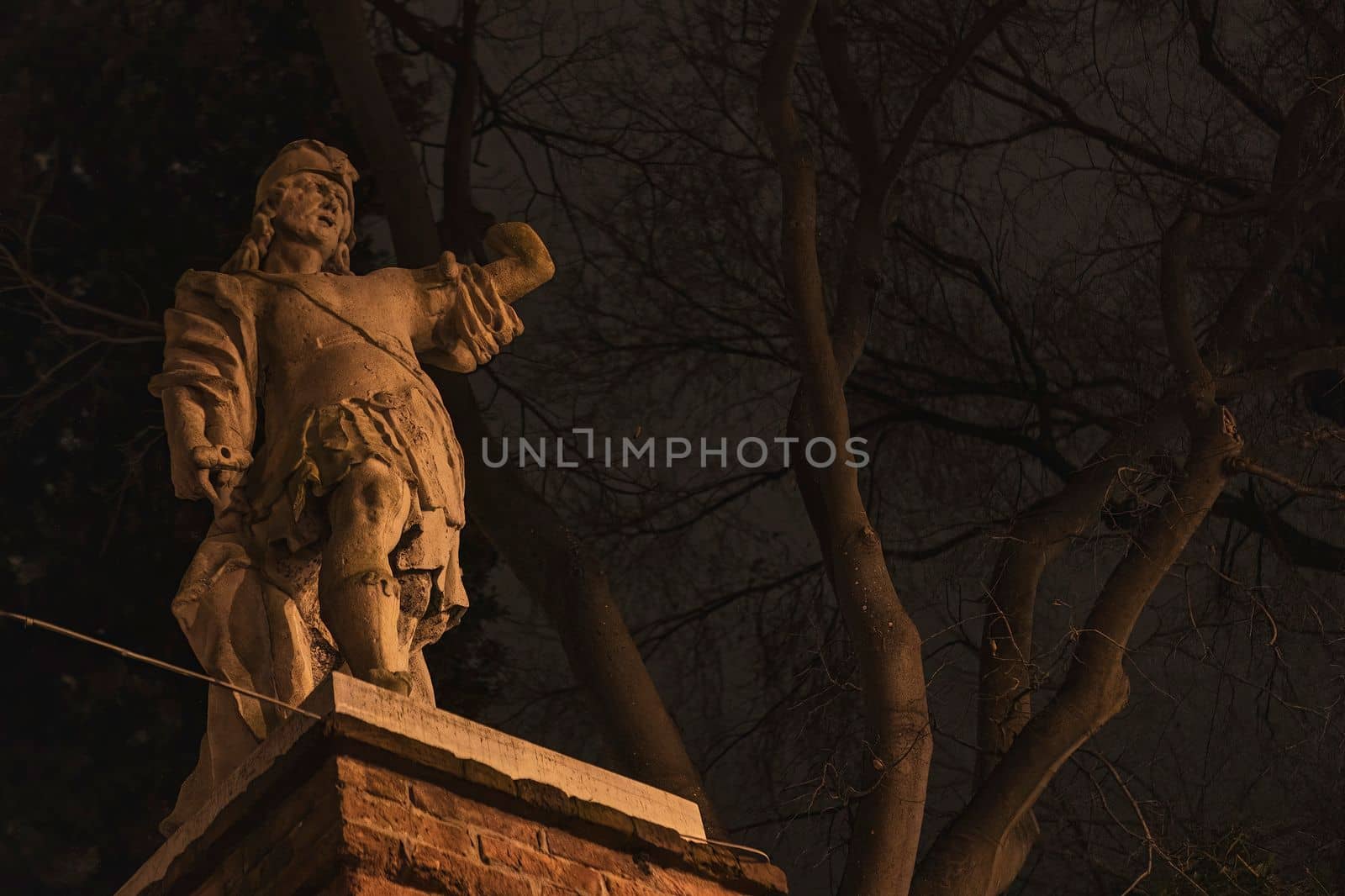 Ancient statue city night by pippocarlot