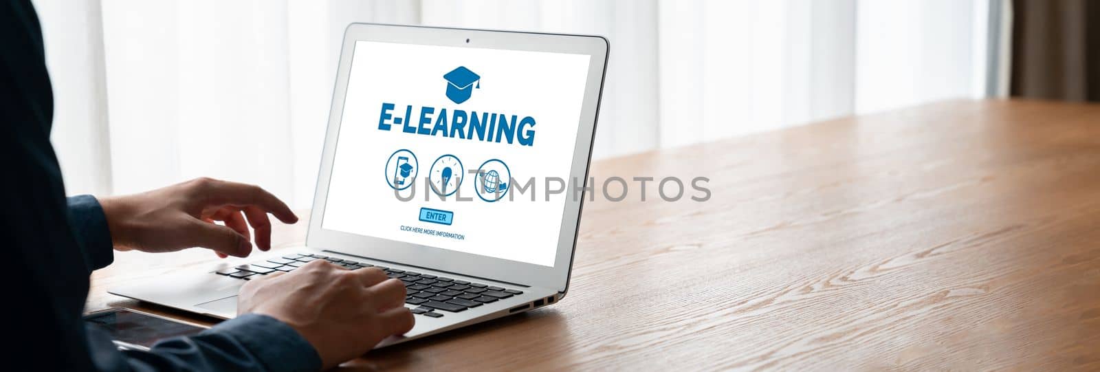 E-learning website with modish sofware for student to study online on the internet network