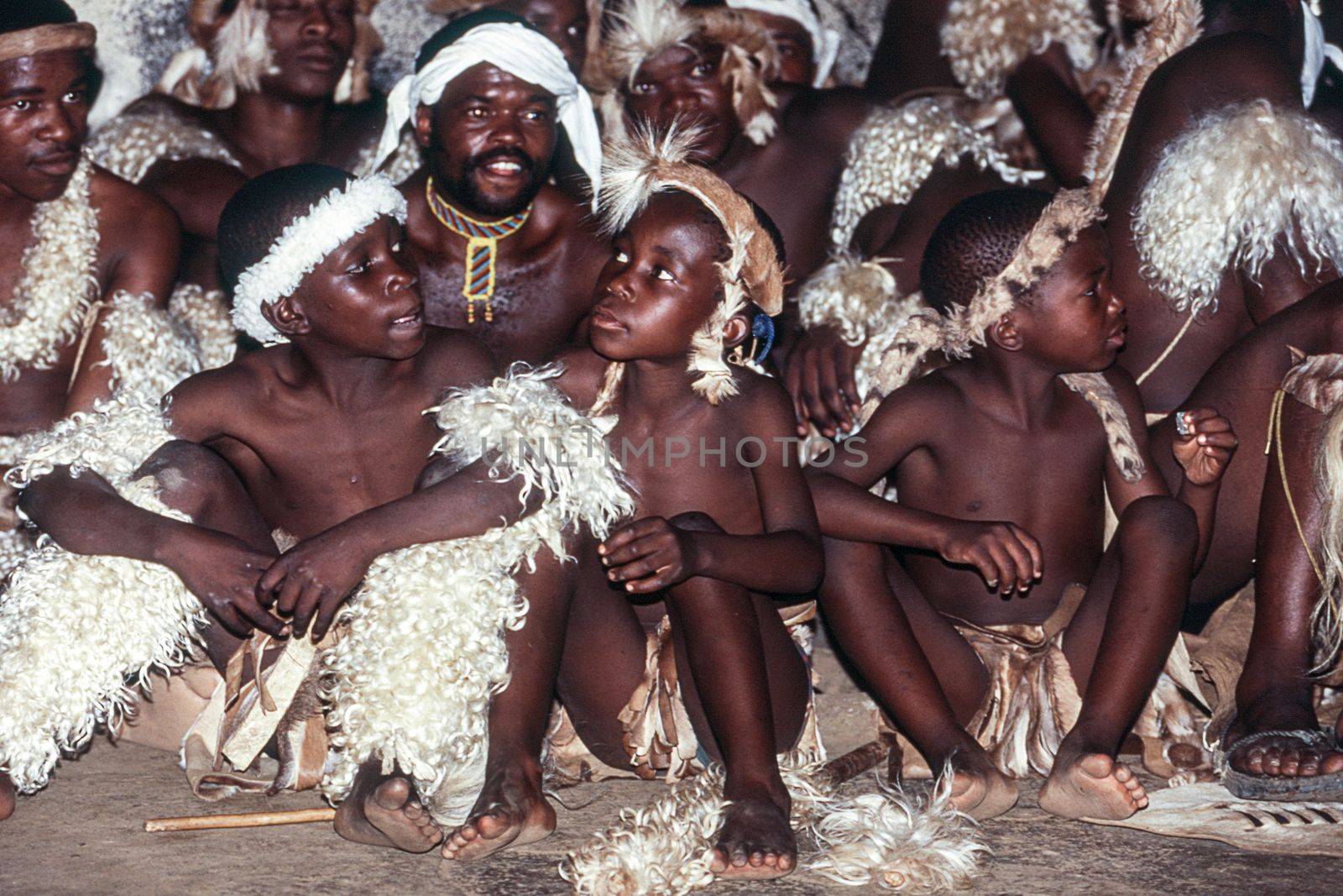 Zulu people at the Shakaland Zulu Village, Nkwalini Valley, Kwazulu Natal, South Africa.