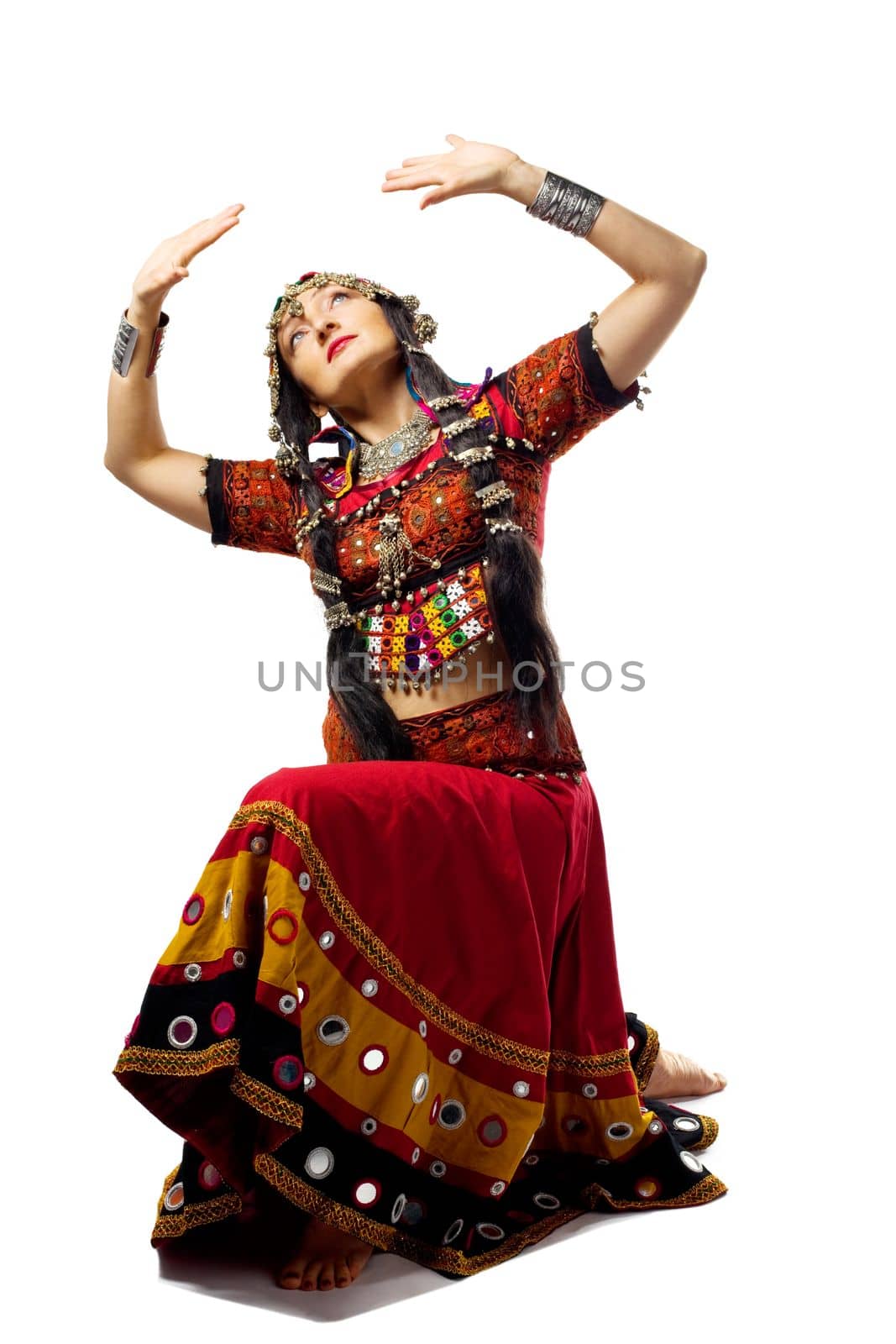 Mature woman posing in traditional indian costume