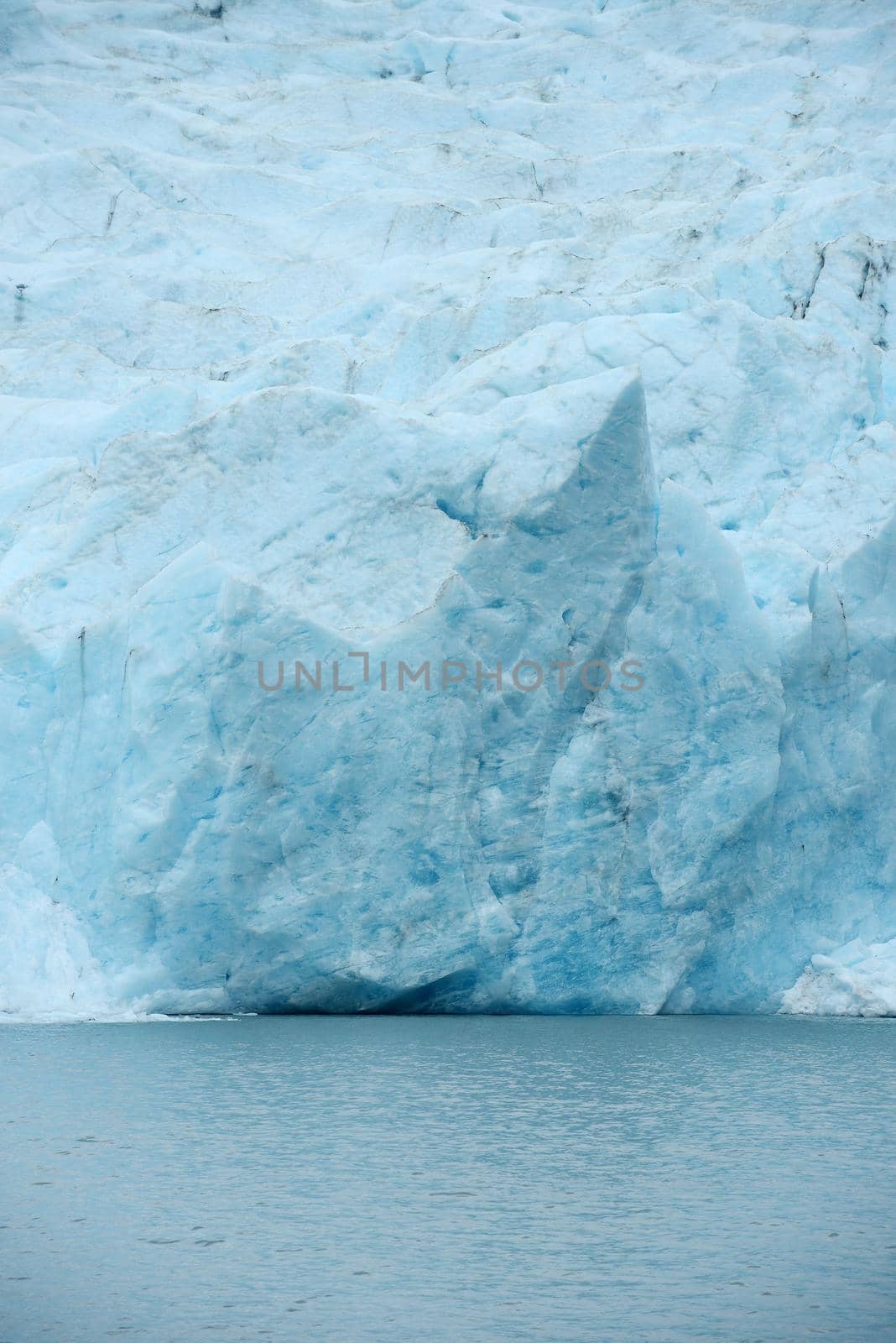 blue ice of portage glacier in alaska
