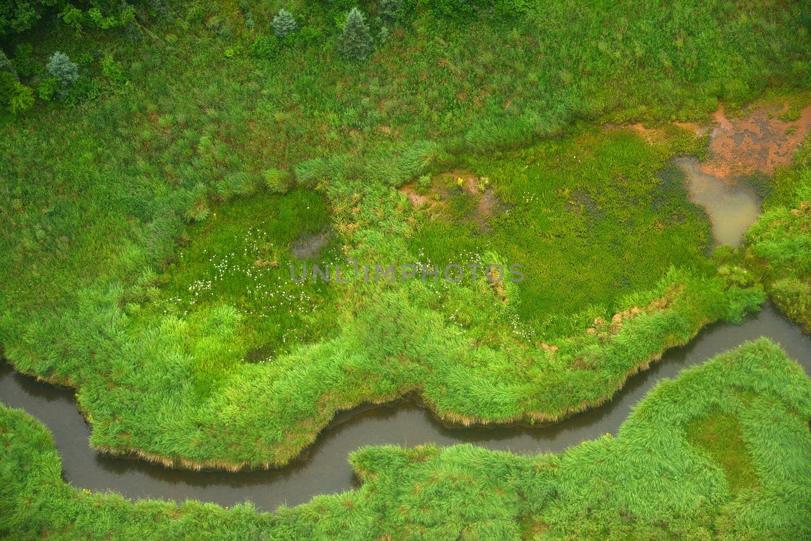 an aerial view of alaska wetland in katmai national park near king salmon