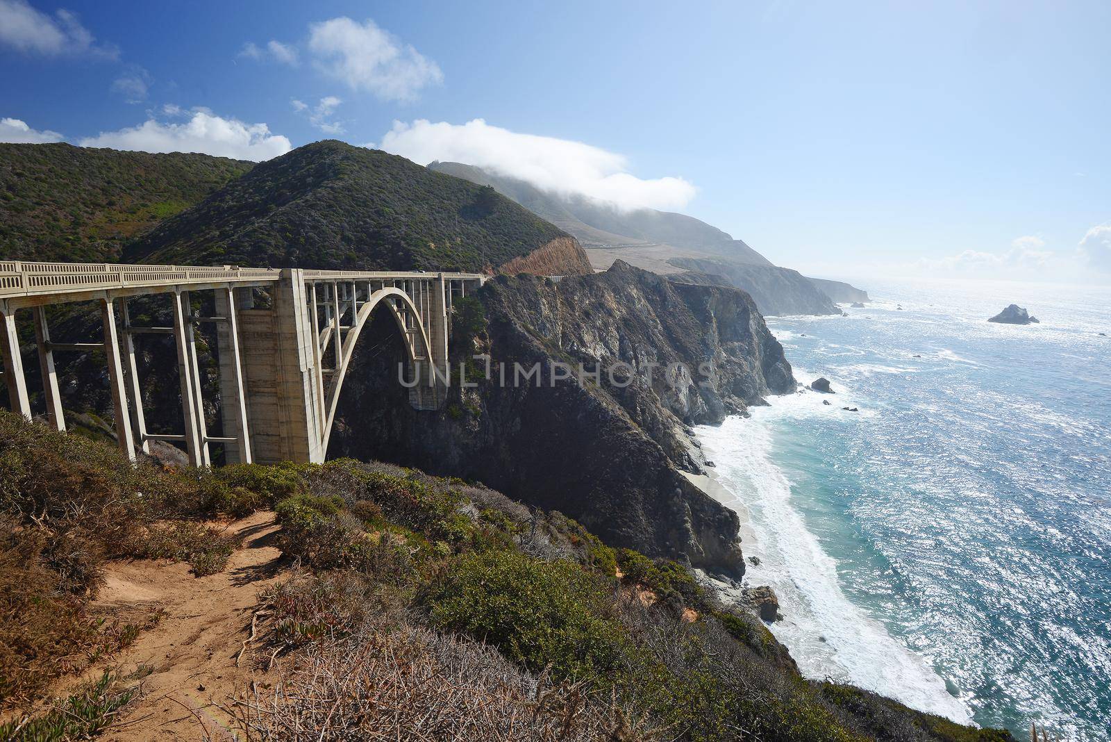 bixby bridge along california pacific coast highway