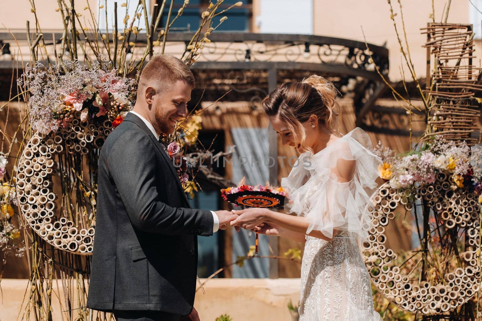 Wedding couple near a Villa in France.Wedding in Provence.Wedding photo shoot in France by Lobachad