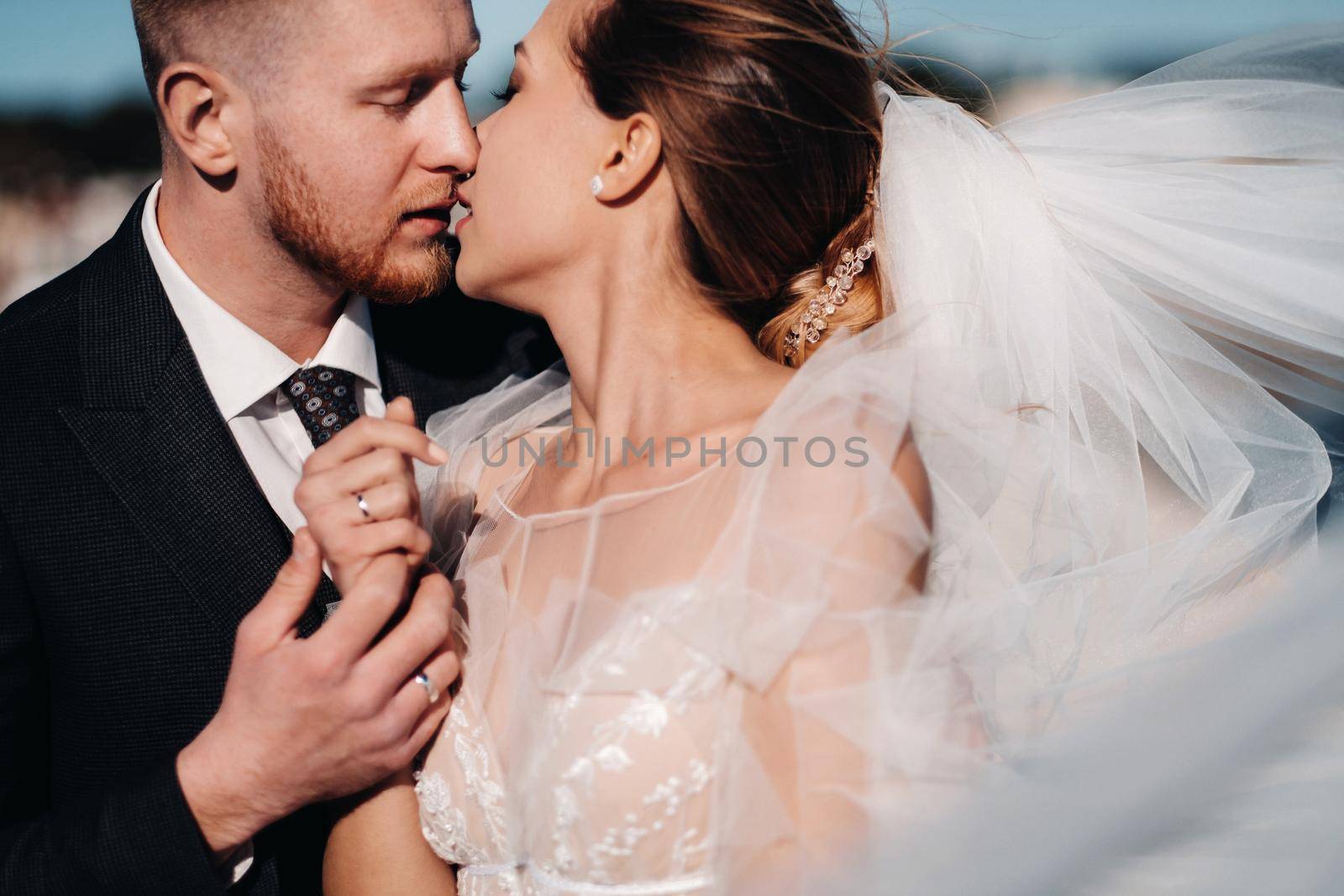 wedding couple on the French Riviera.Wedding in Provence.Bride and groom in France by Lobachad