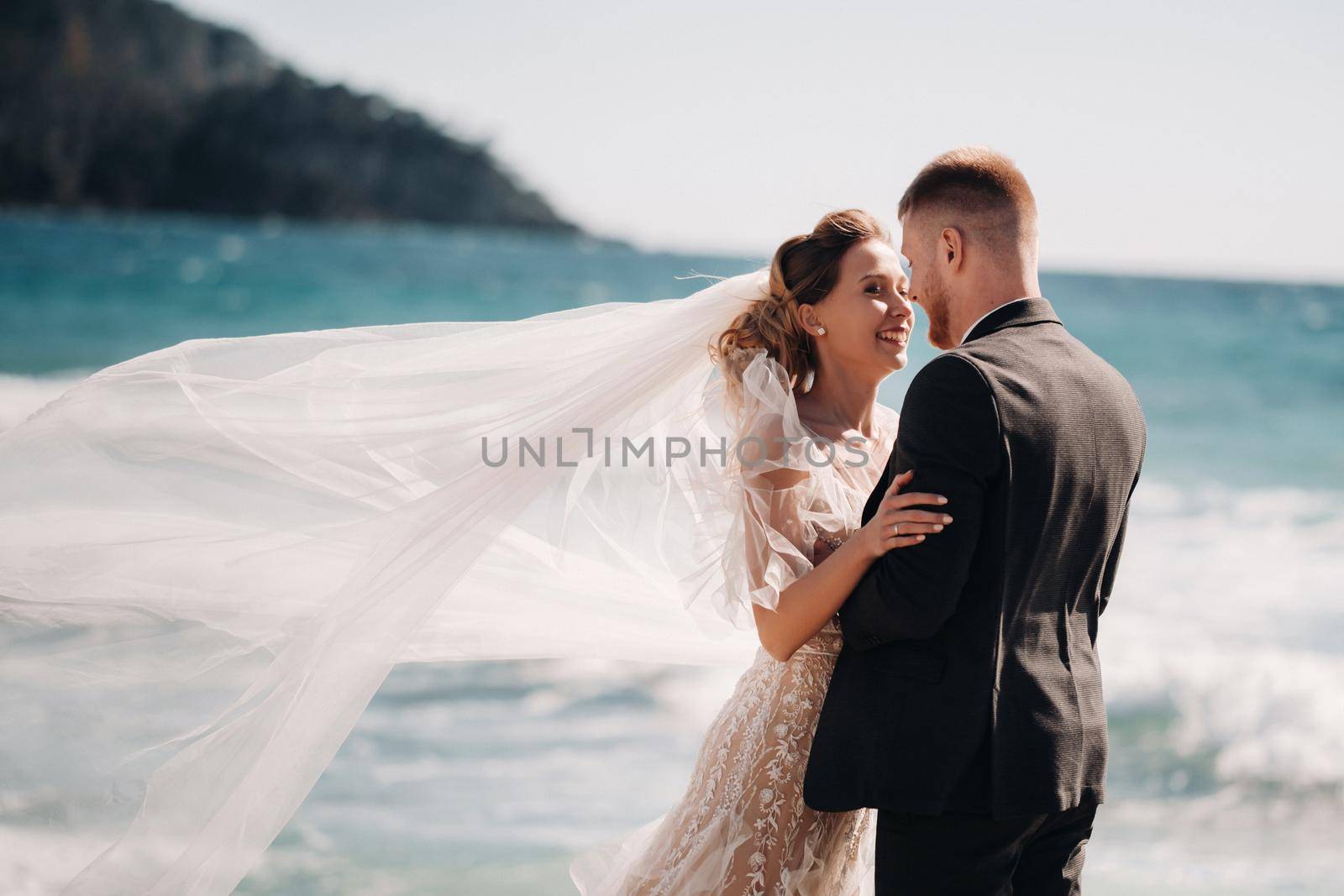 wedding couple on the French Riviera.Wedding in Provence.Bride and groom in France.