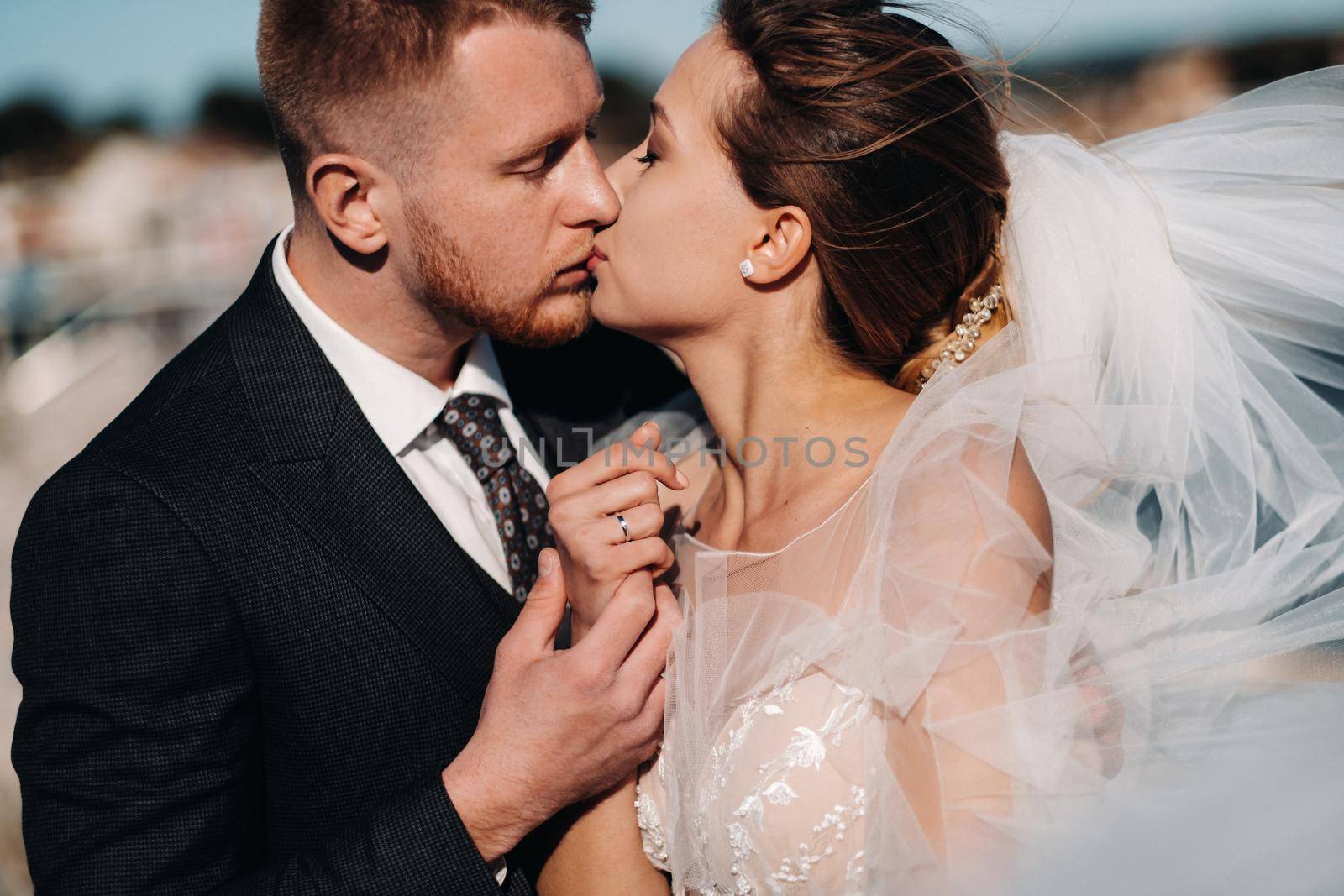 wedding couple on the French Riviera.Wedding in Provence.Bride and groom in France by Lobachad