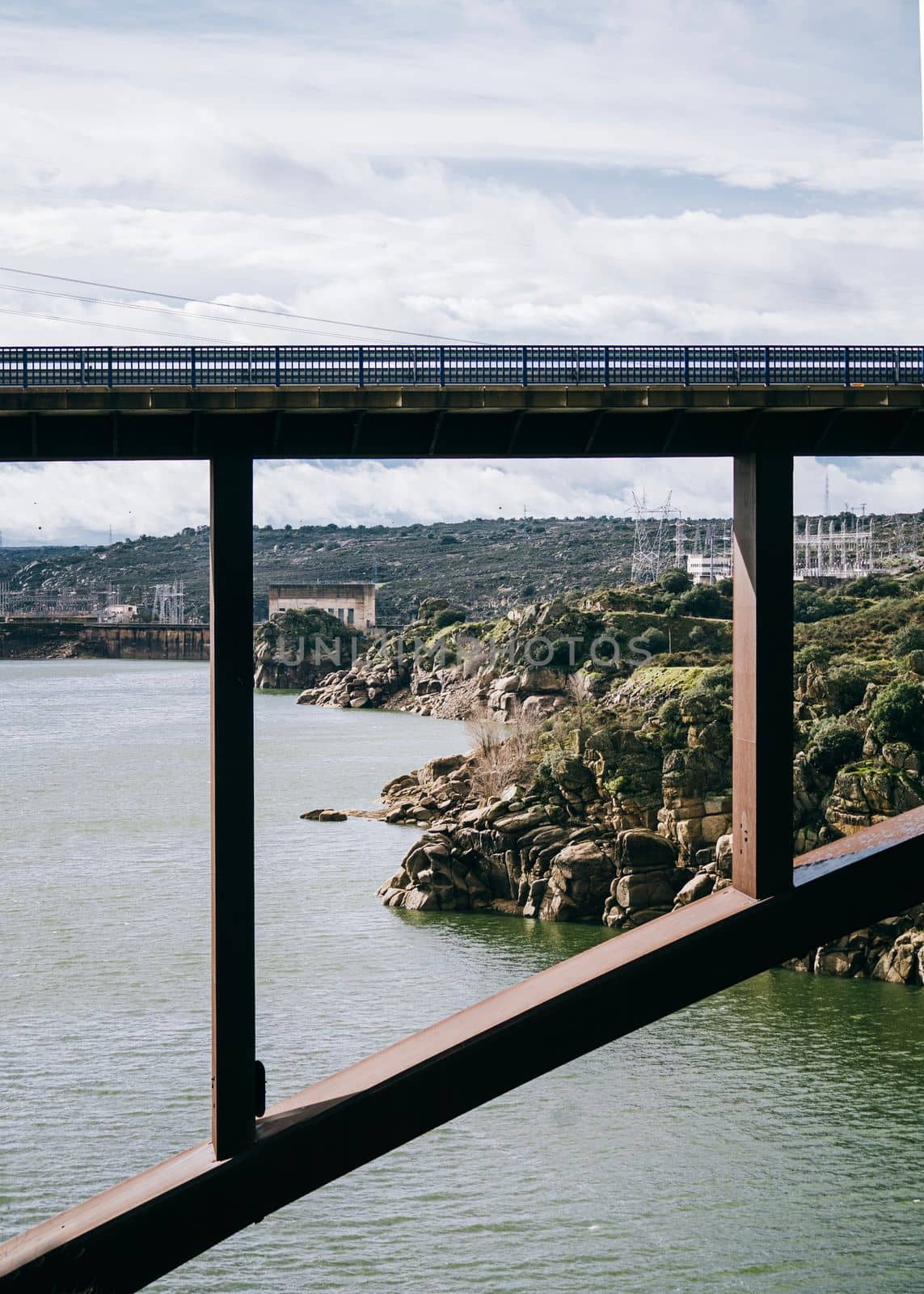 Close up of bridge over ricobayo water reservoir in Zamora , Spain by papatonic